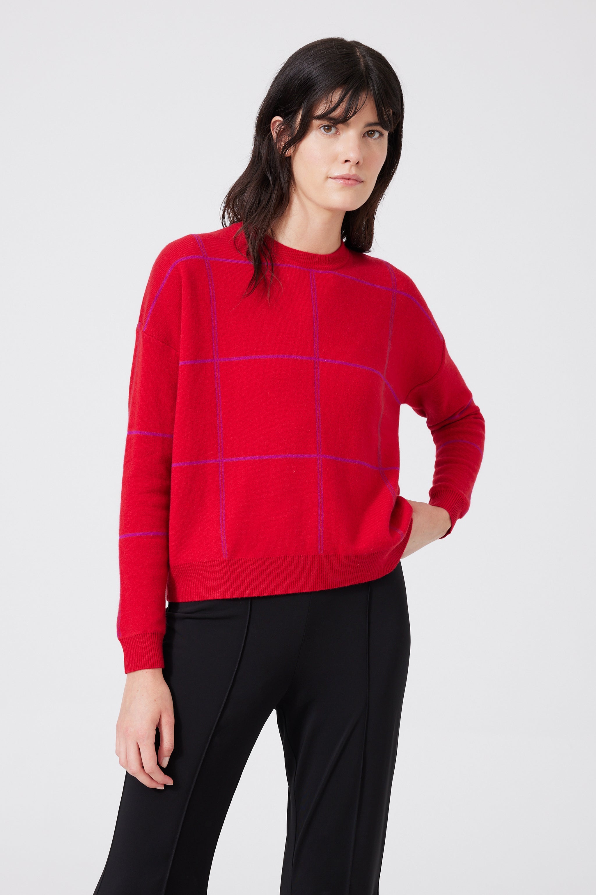 Cashmere Check Sweater 