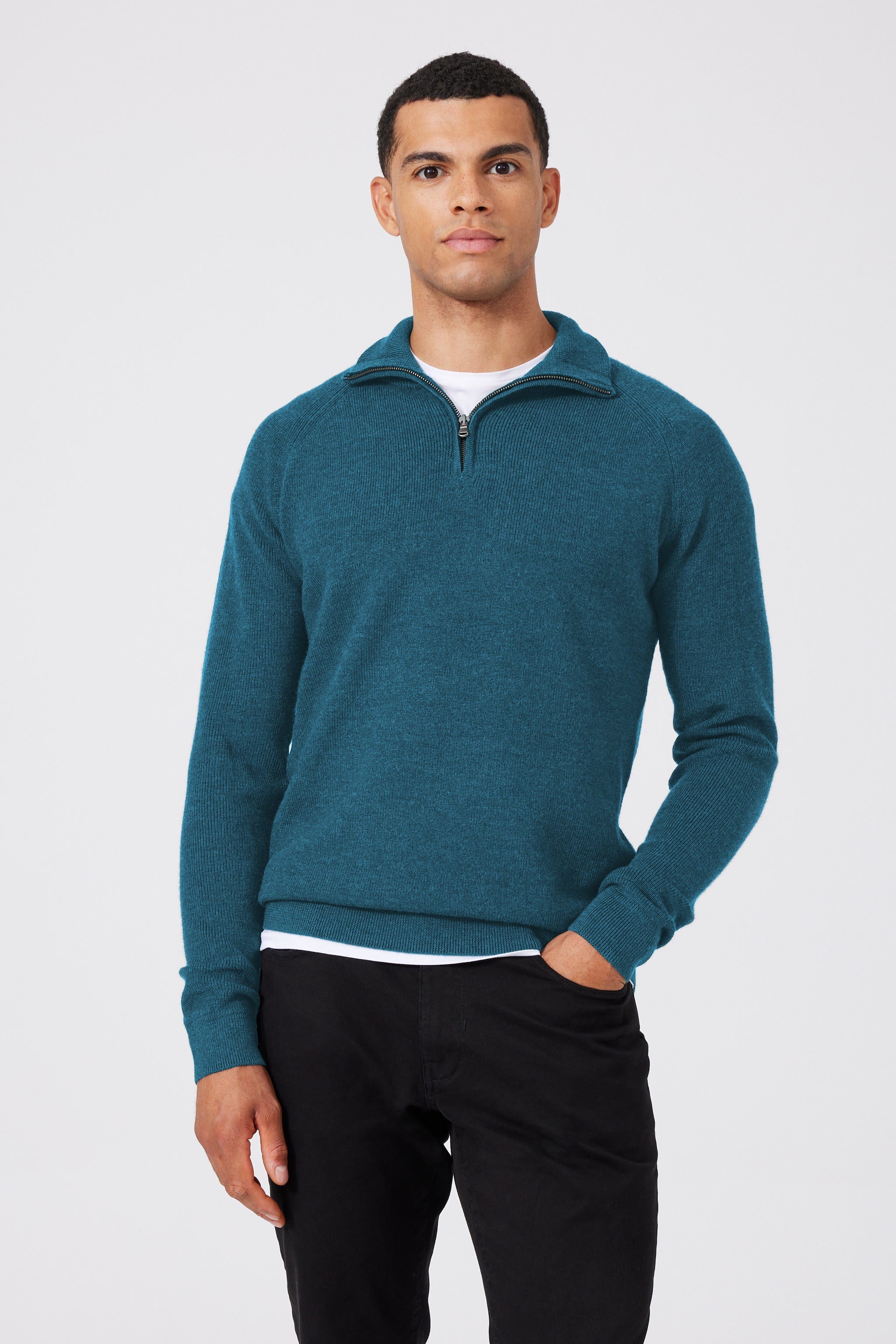 Extra Fine Merino Wool Troyer Sweater