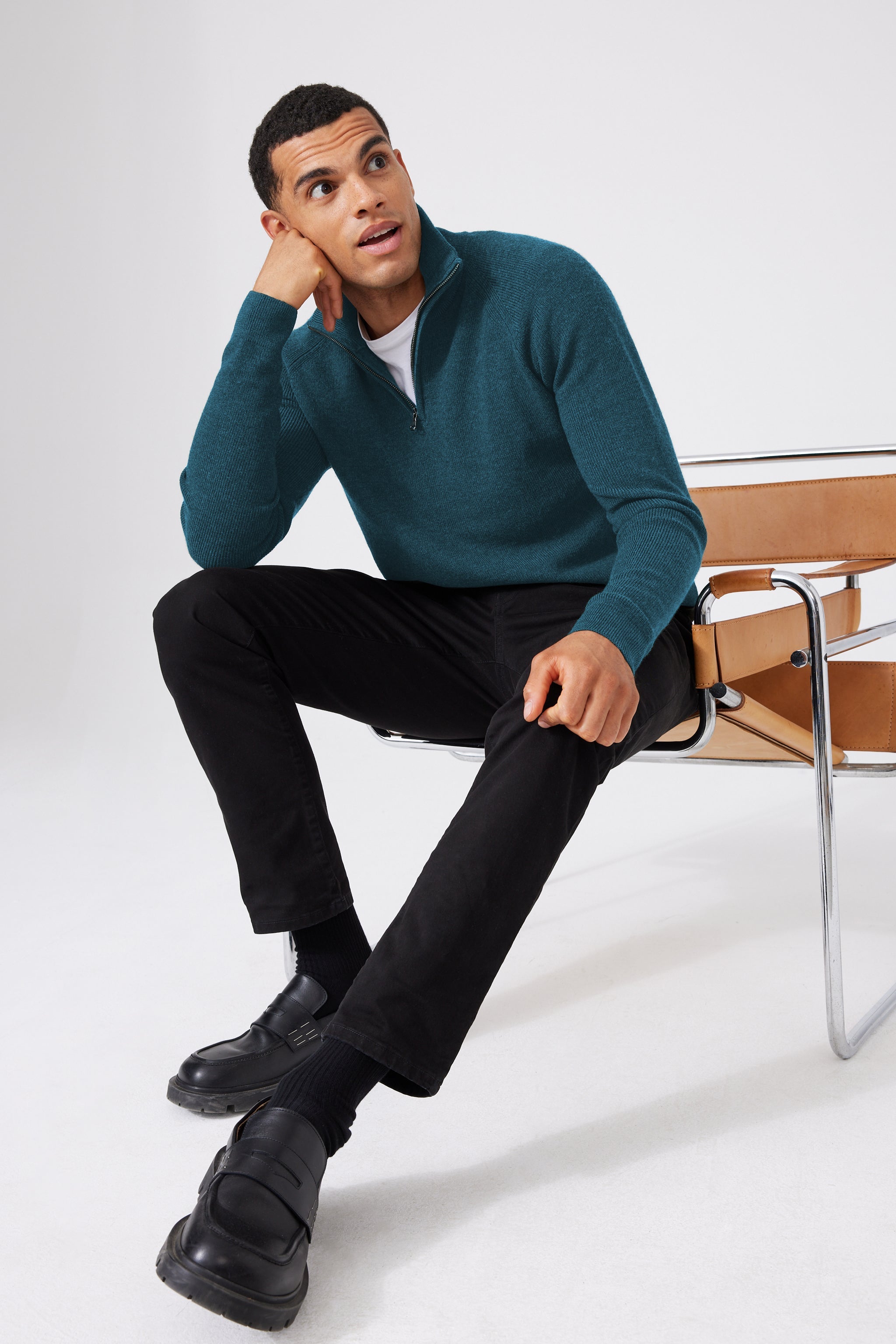 Extra Fine Merino Wool Troyer Sweater