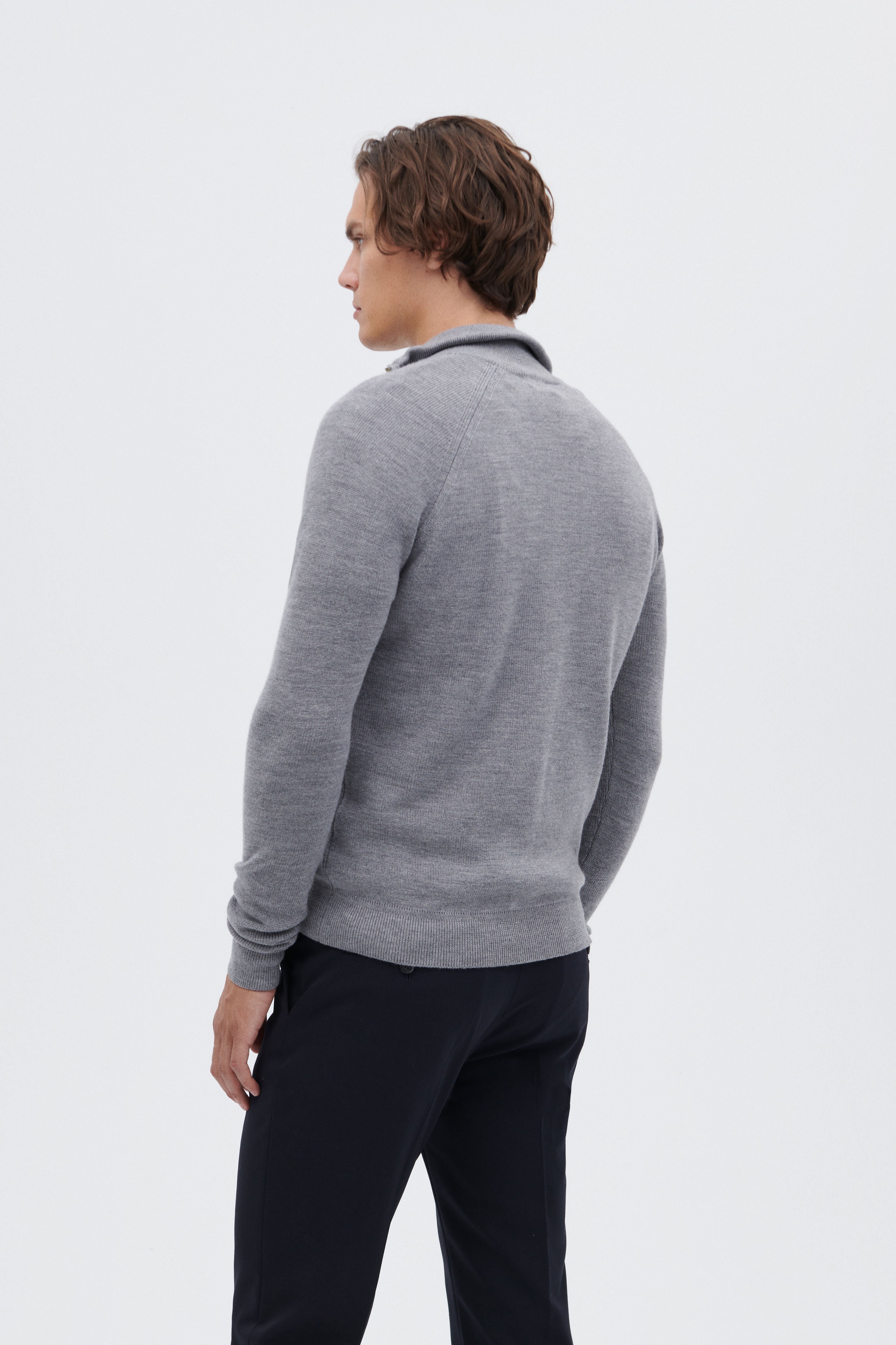 Extra Fine Merino Wool Troyer Sweater