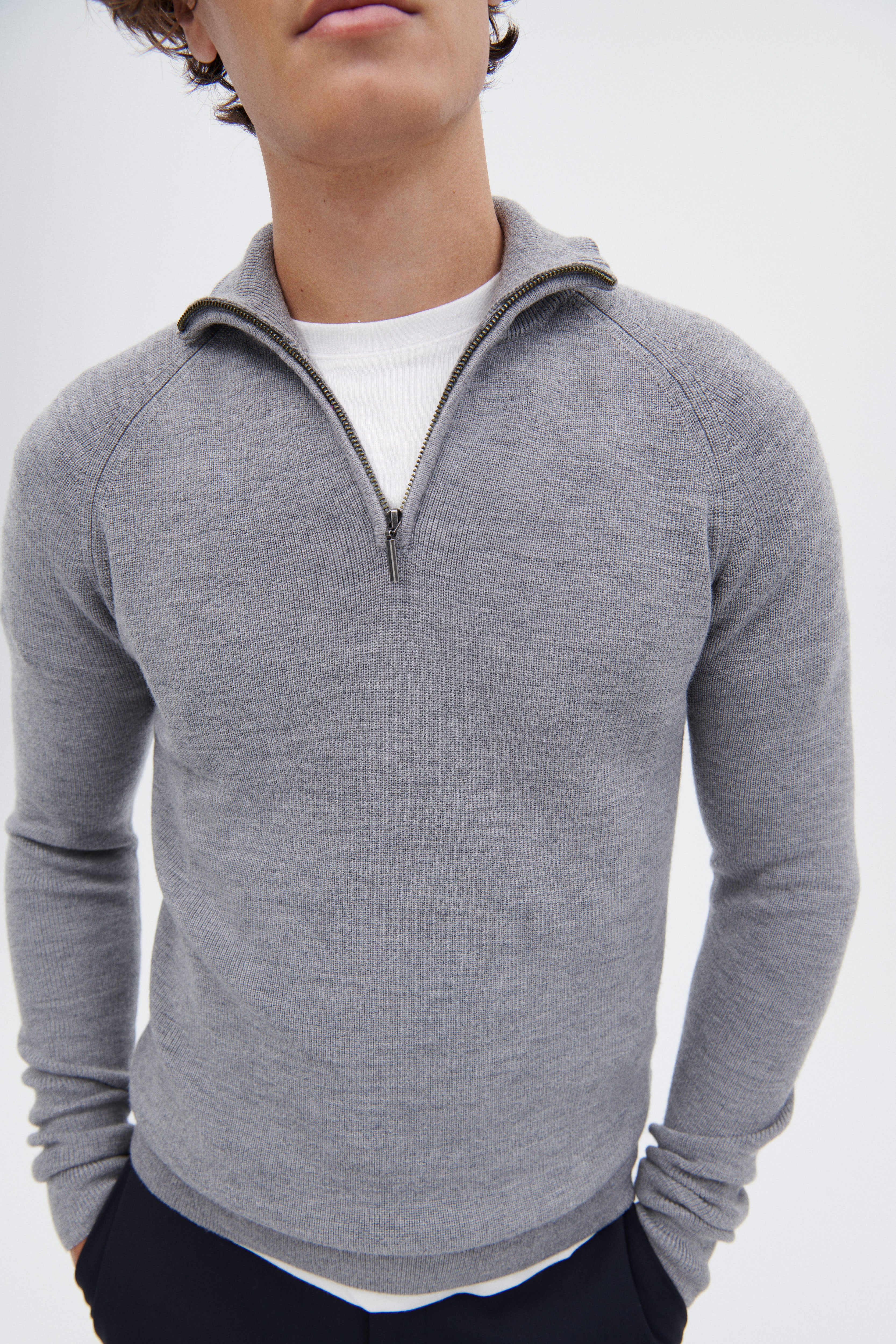 Extra Fine Merino Wool Troyer Sweater