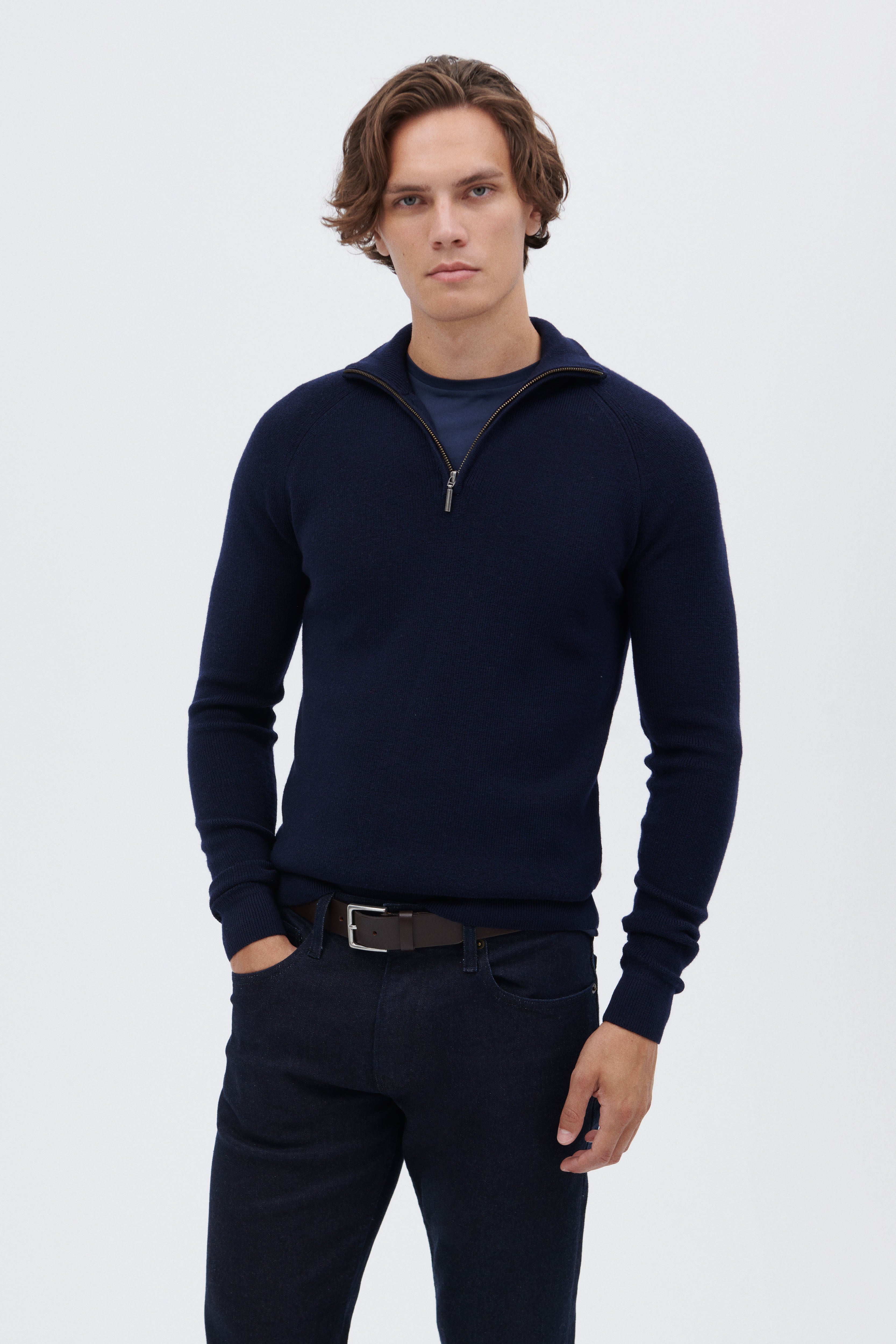 Extra Fine Merino Wool Troyer Sweater