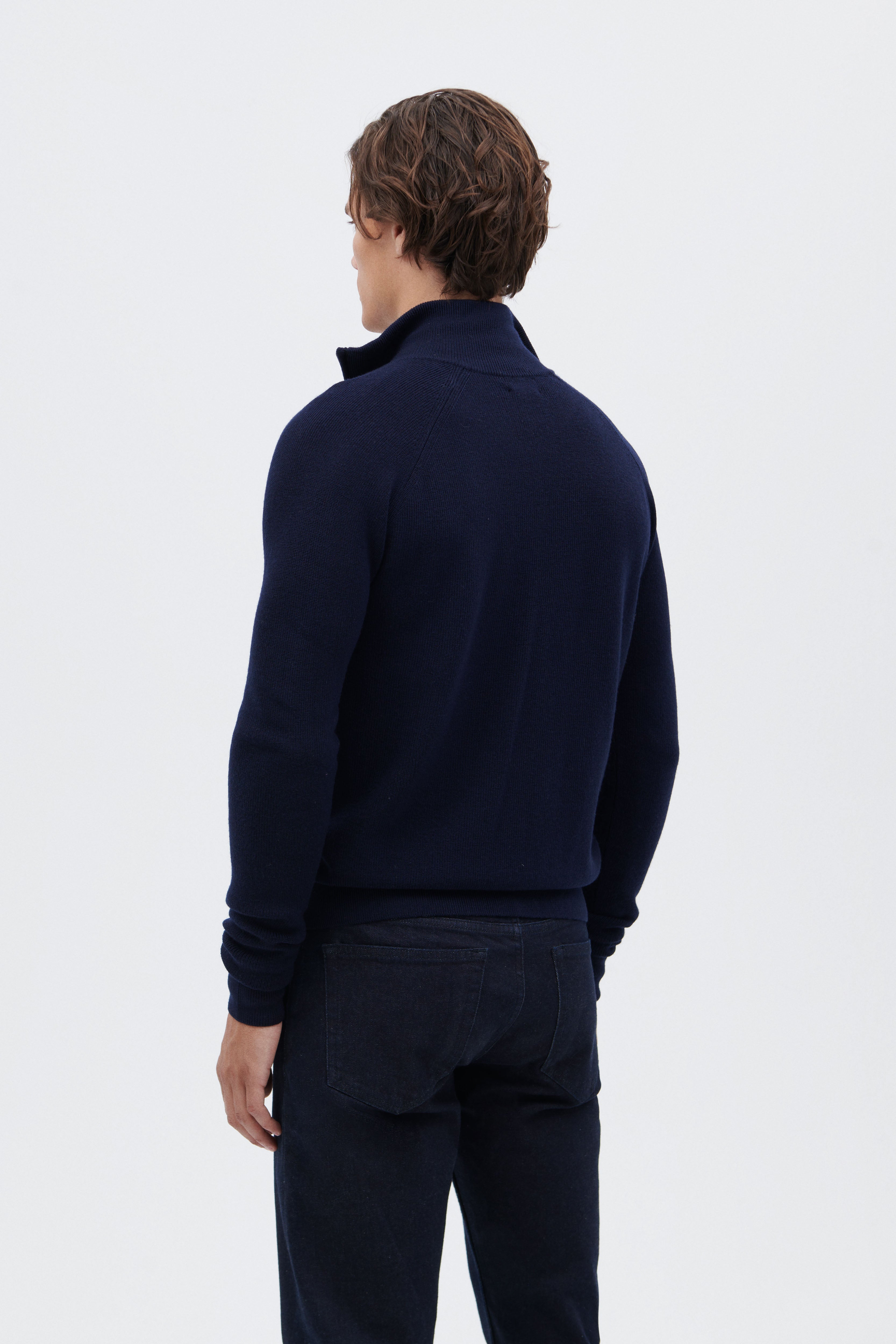 Extra Fine Merino Wool Zip-up Cardigan