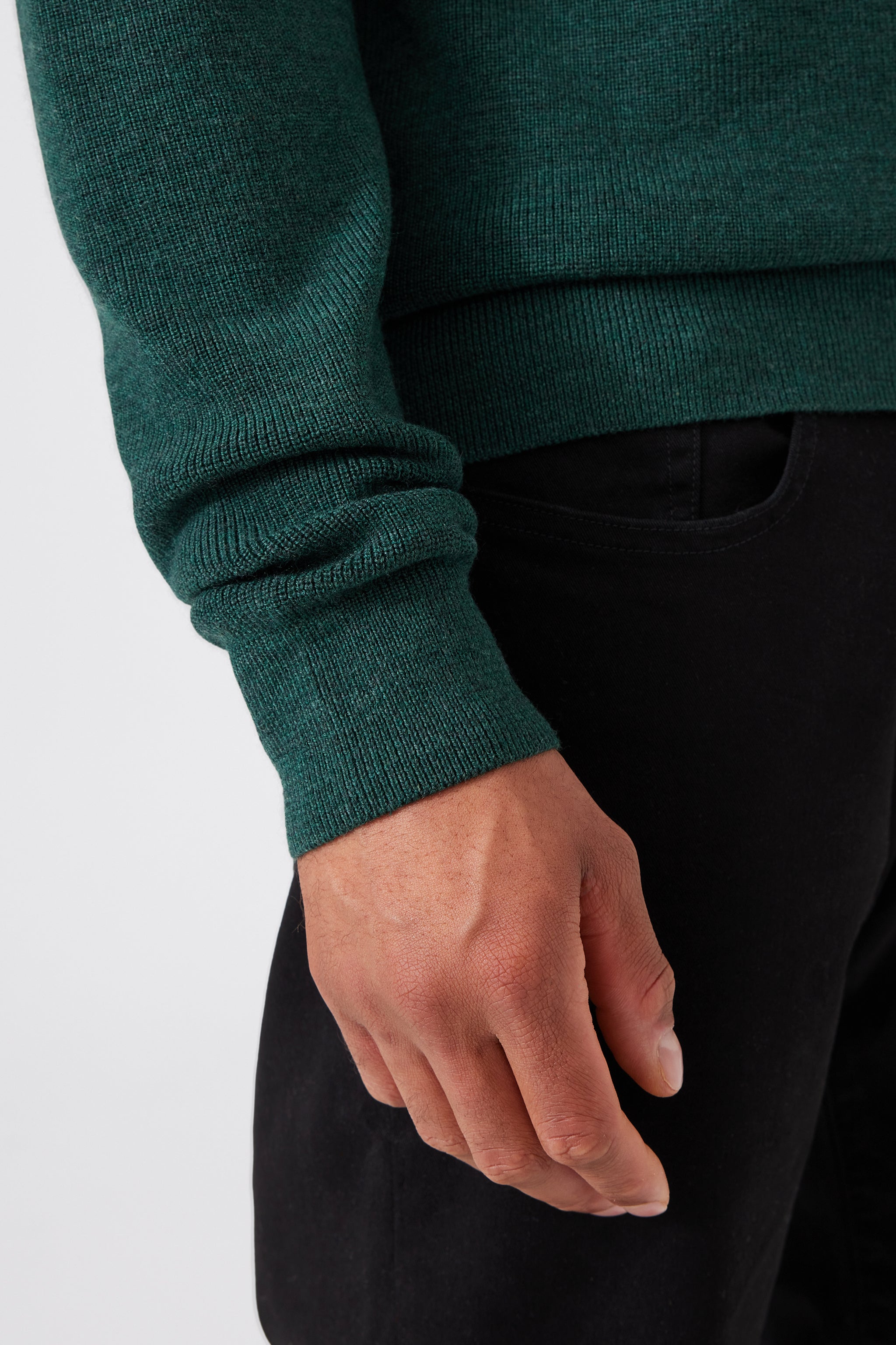 Extra Fine Merino Wool Mock Turtleneck Sweater