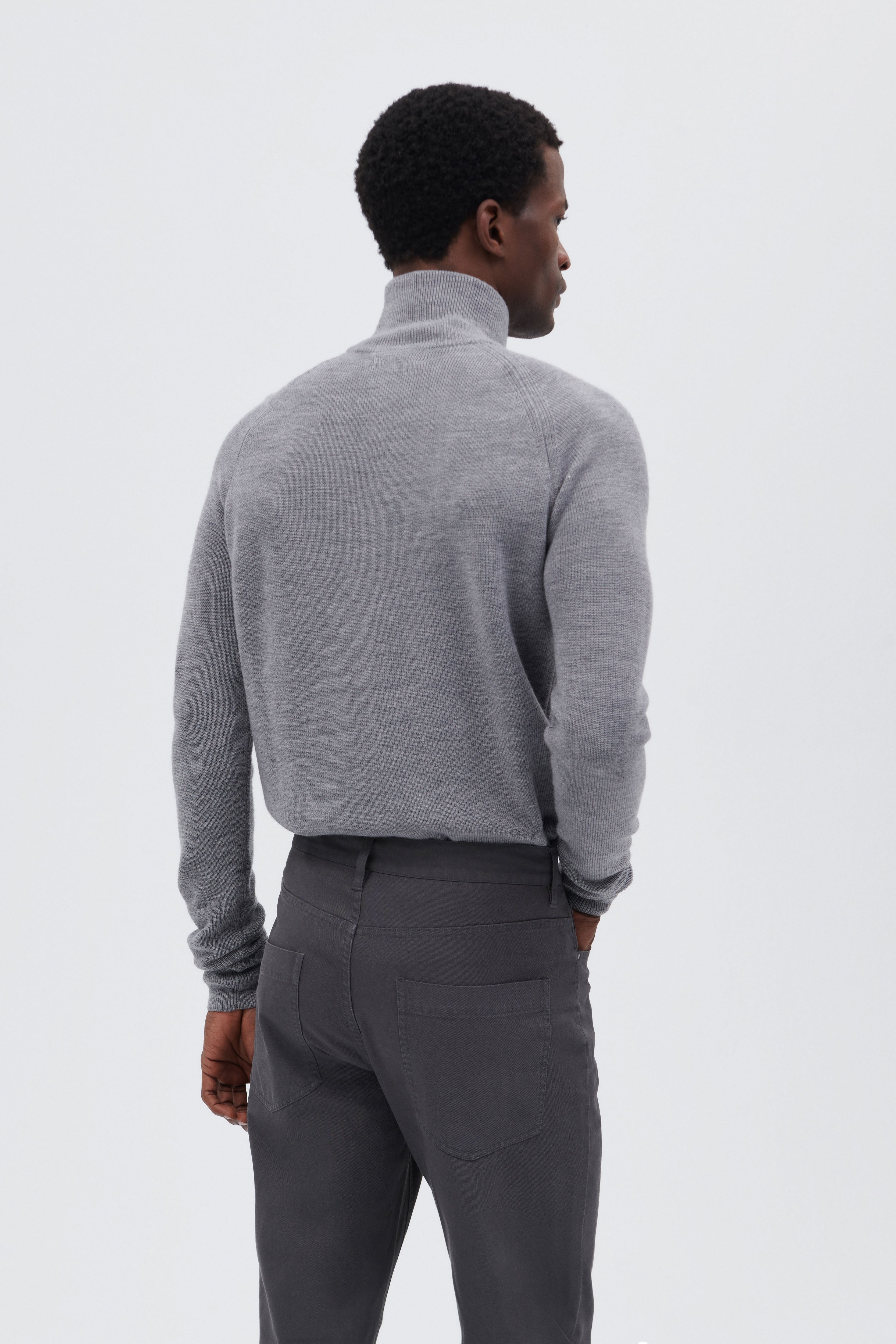 Extra Fine Merino Wool Mock Turtleneck Sweater