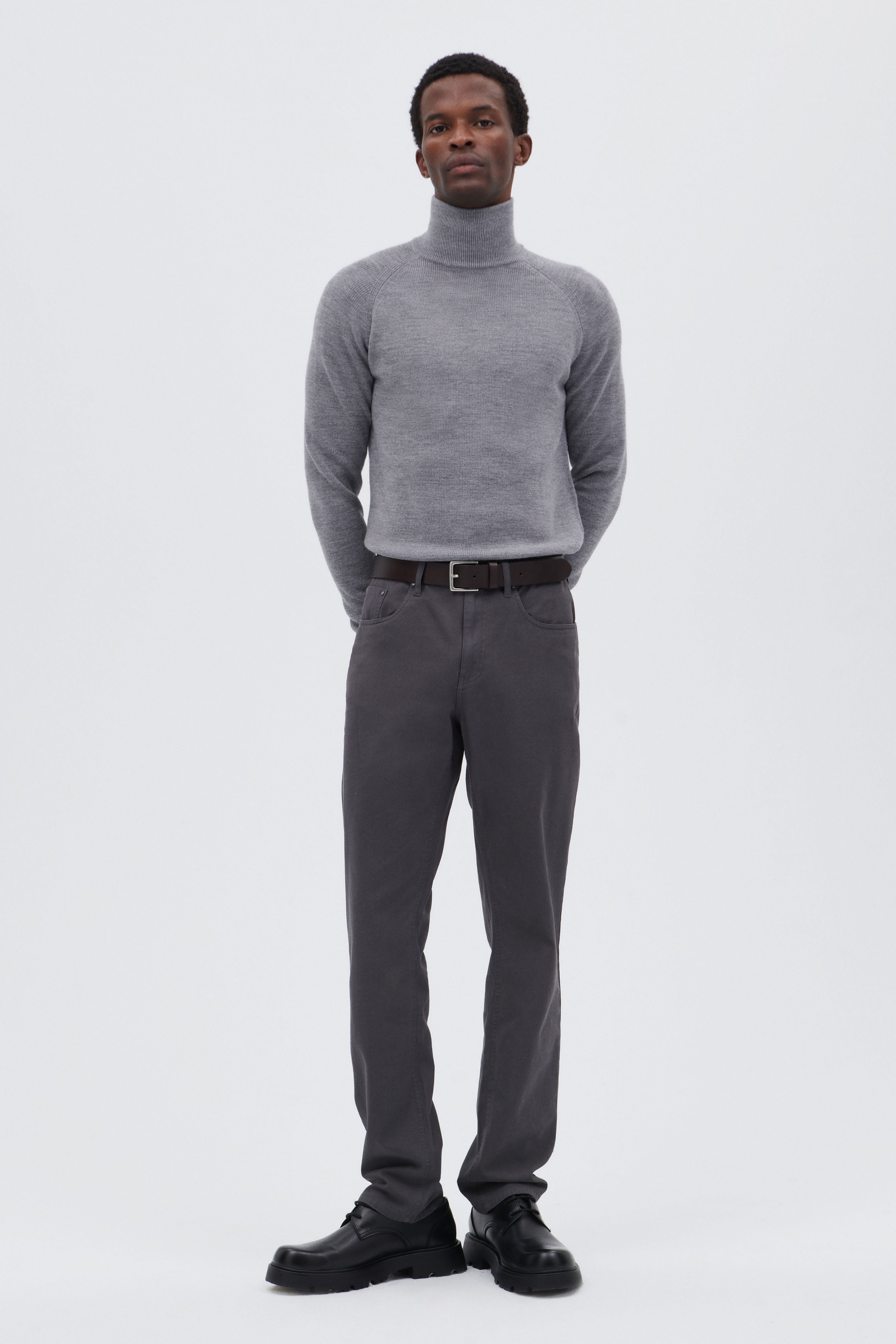 Extra Fine Merino Wool Mock Turtleneck Sweater