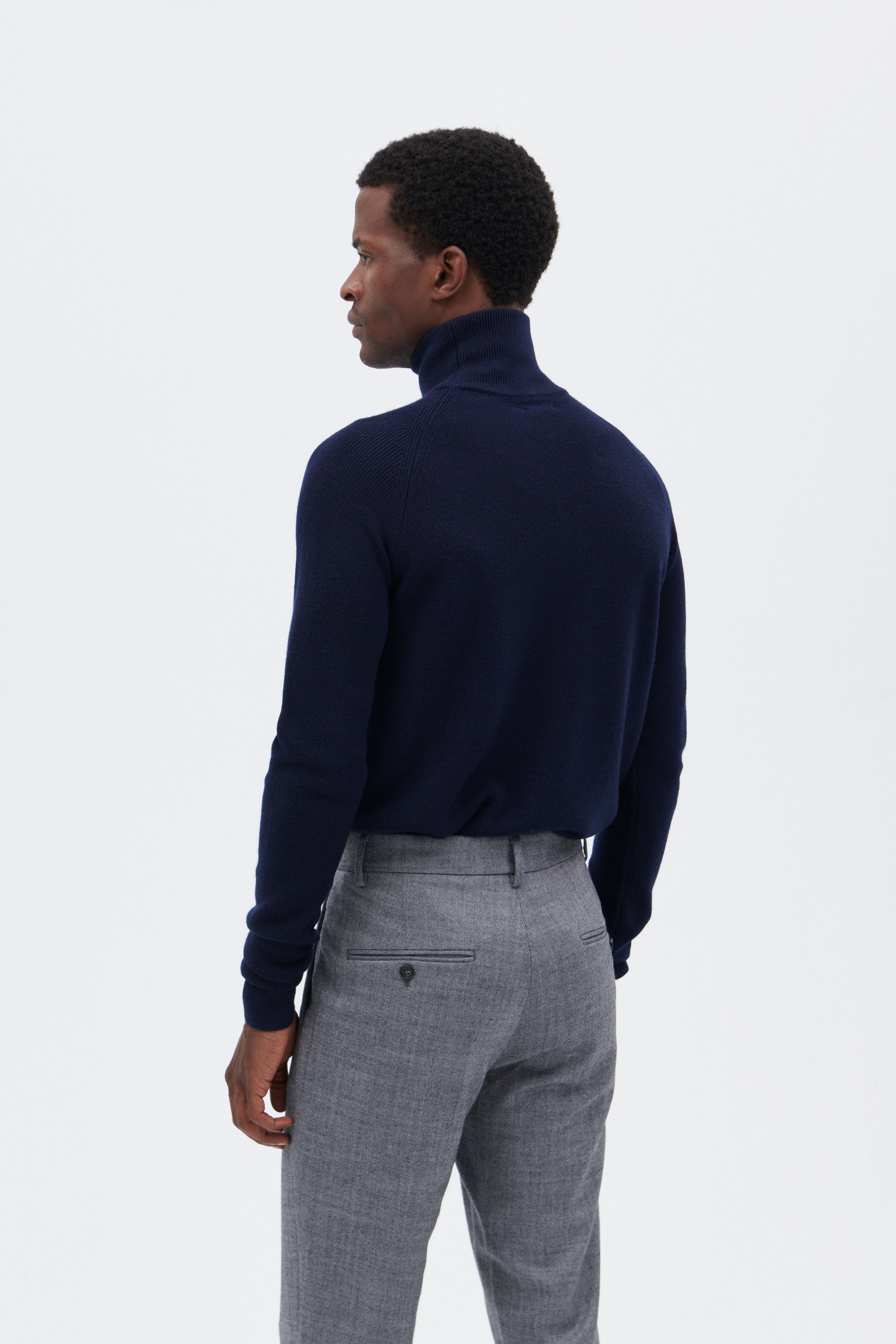 Extra Fine Merino Wool Mock Turtleneck Sweater