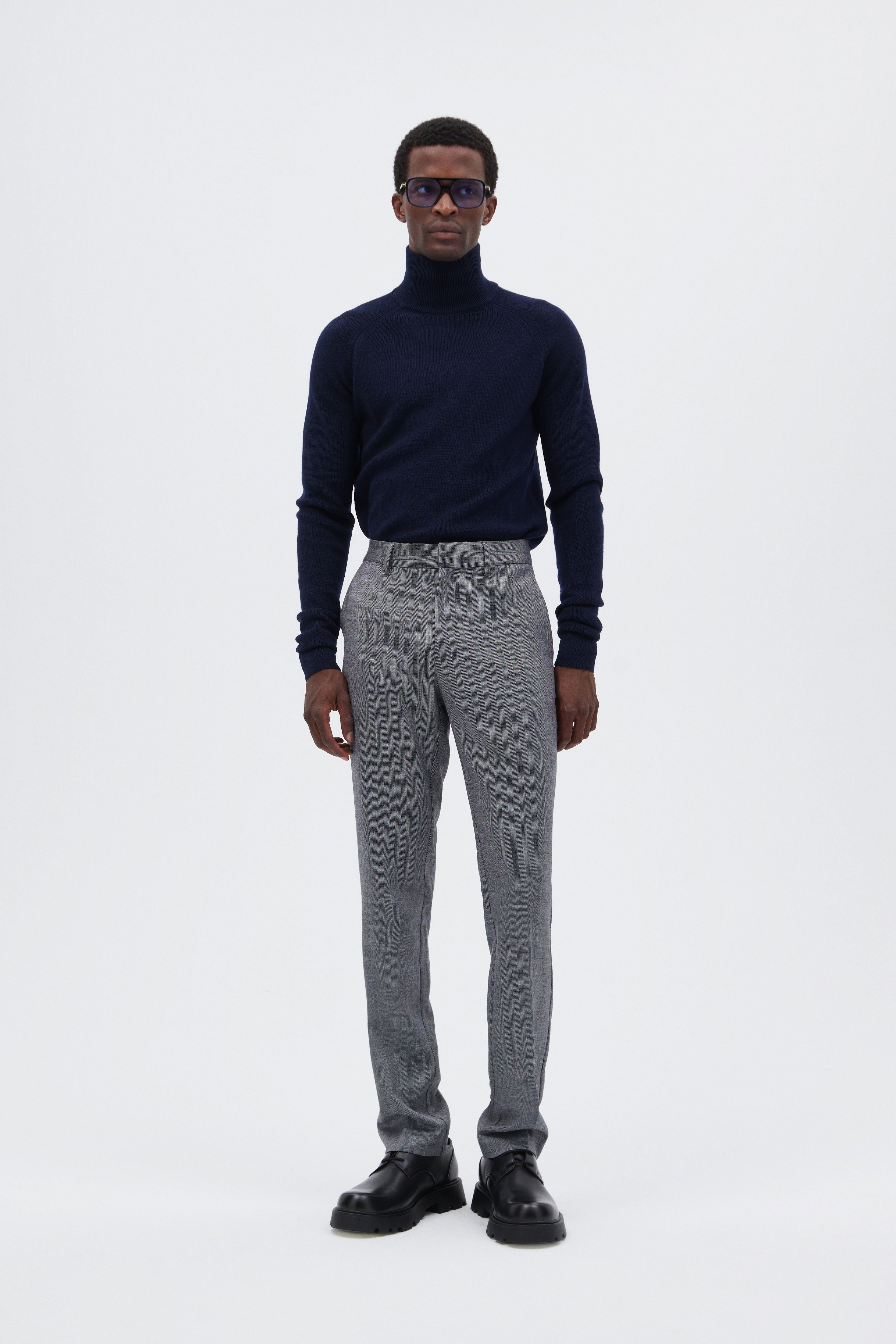 Extra Fine Merino Wool Mock Turtleneck Sweater