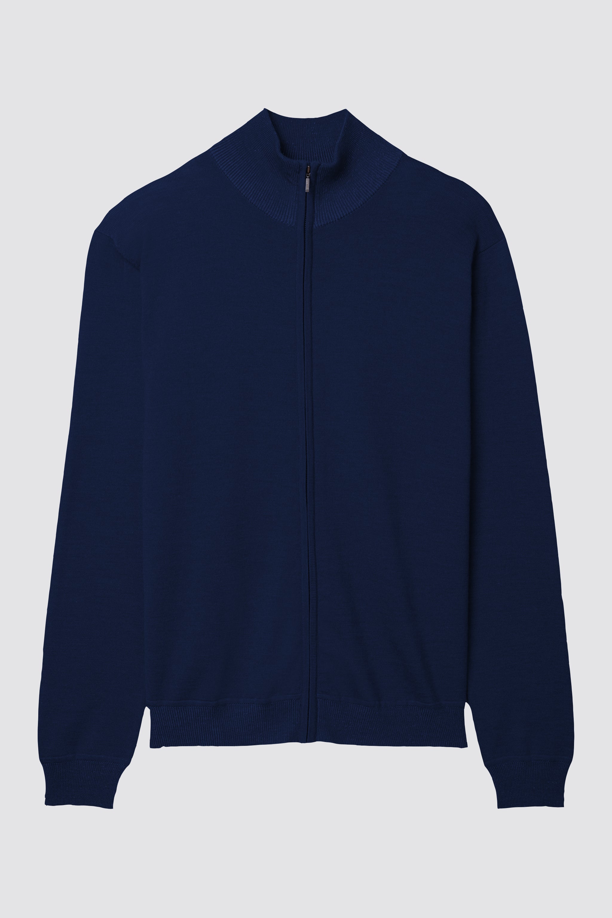 Merino-Cotton Full-Zip Cardigan