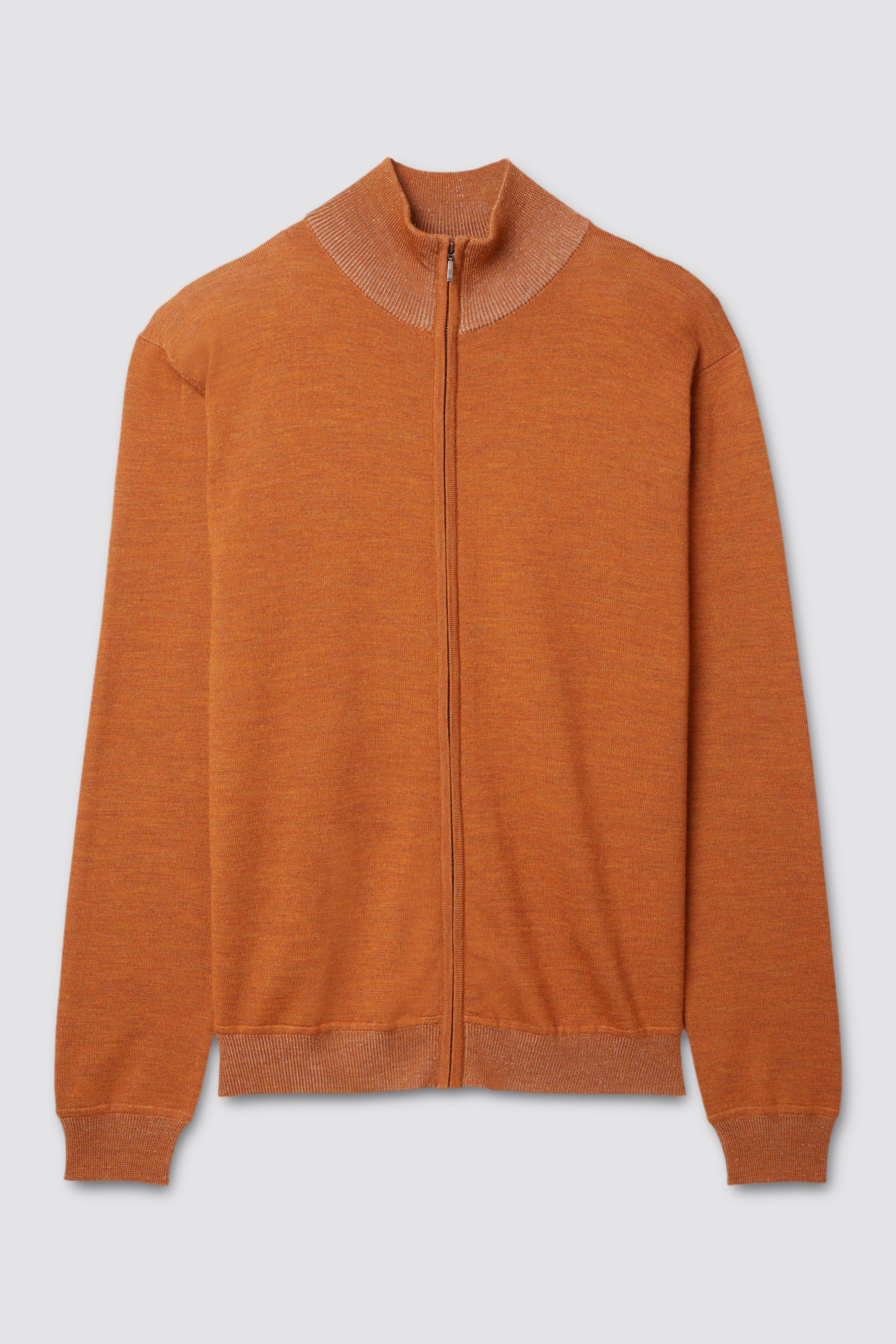 Merino-Cotton Full-Zip Cardigan