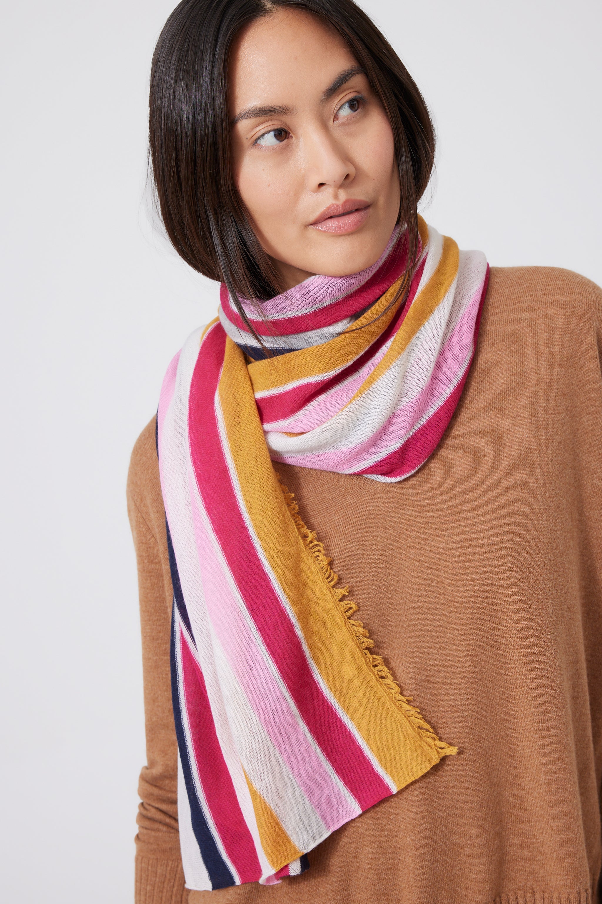 Ultra Light Cashmere Multi-striped Scarf