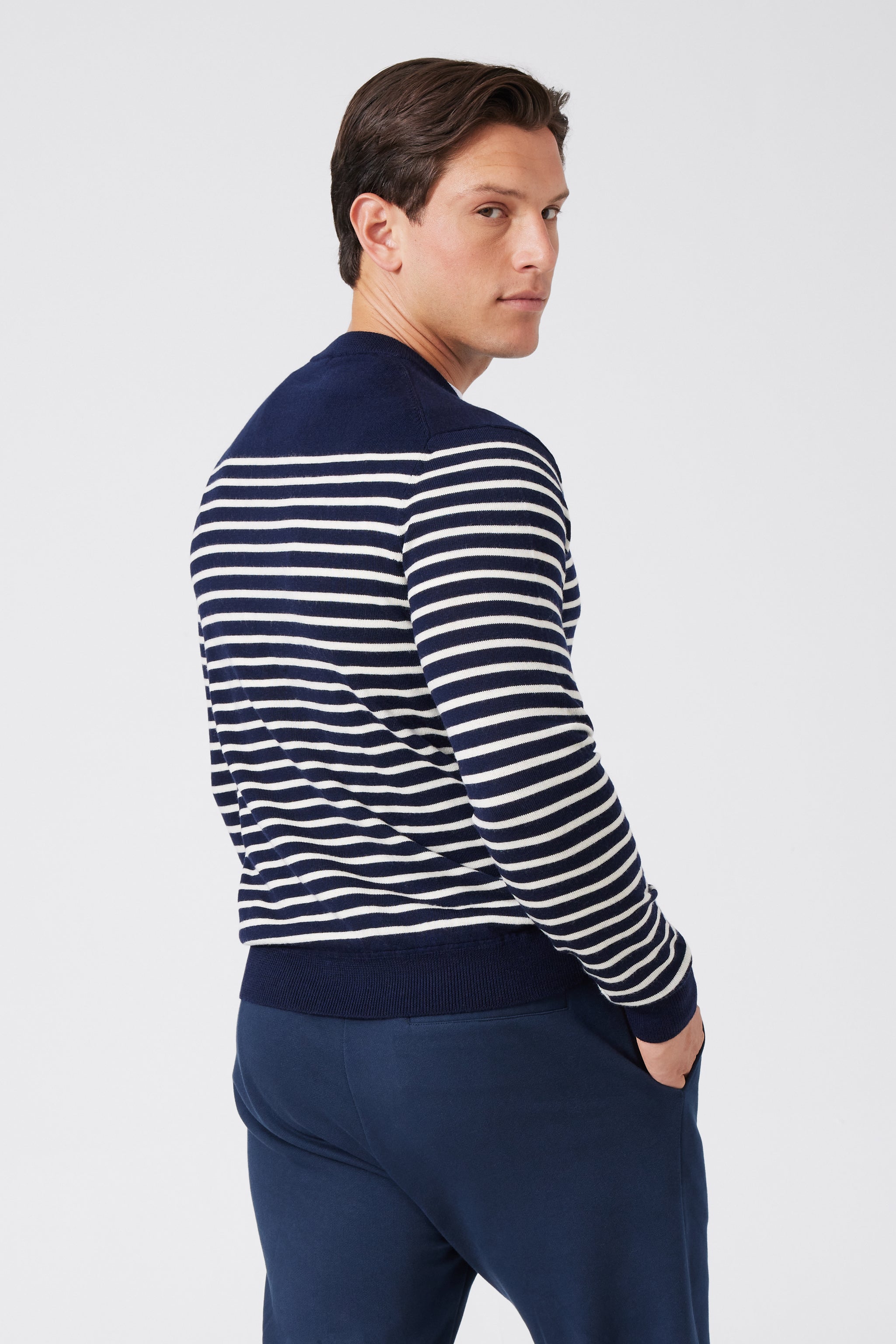 Extra Fine Merino Wool Multi-stripped Sweater