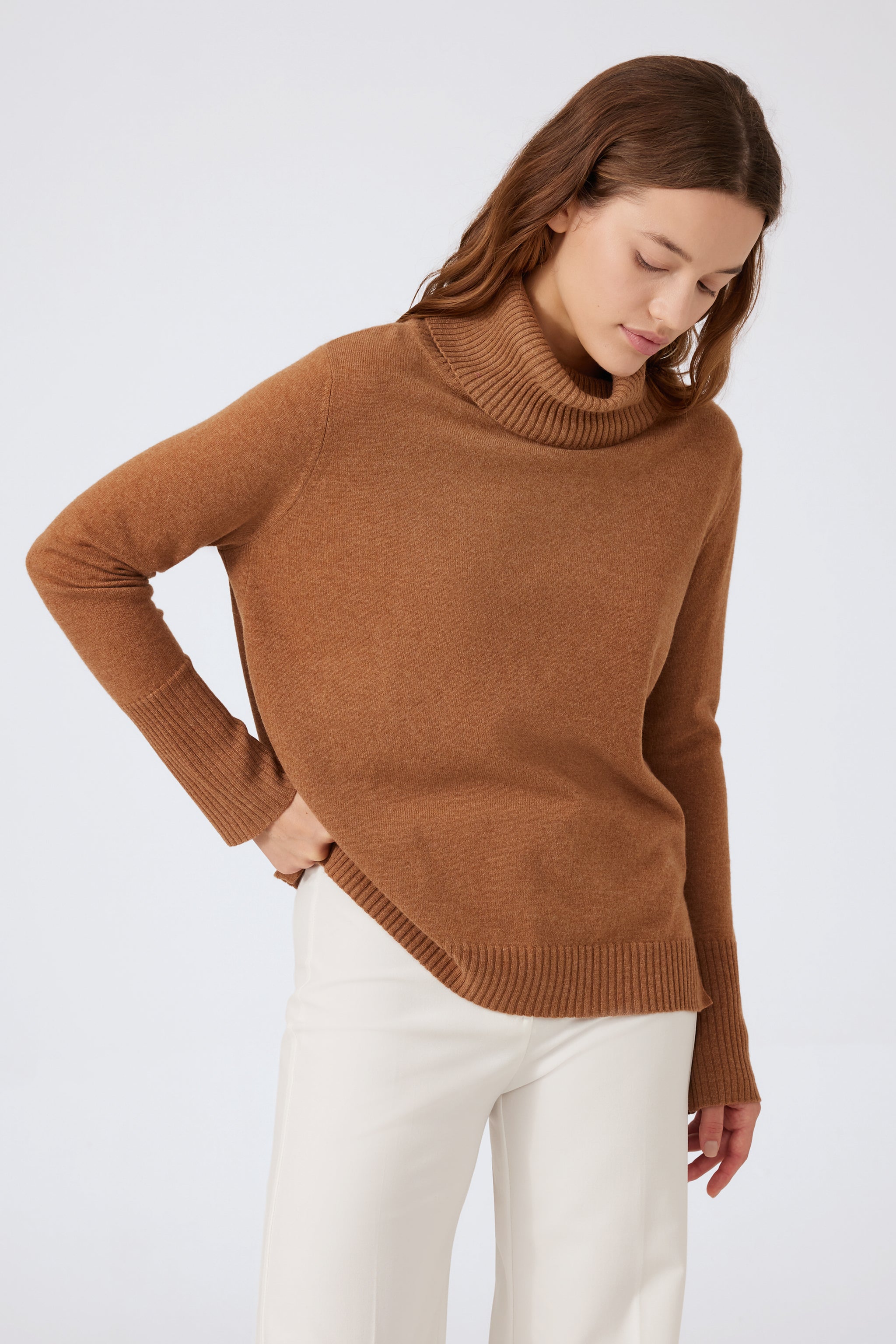 Cashmere Cowl-neck Sweater     