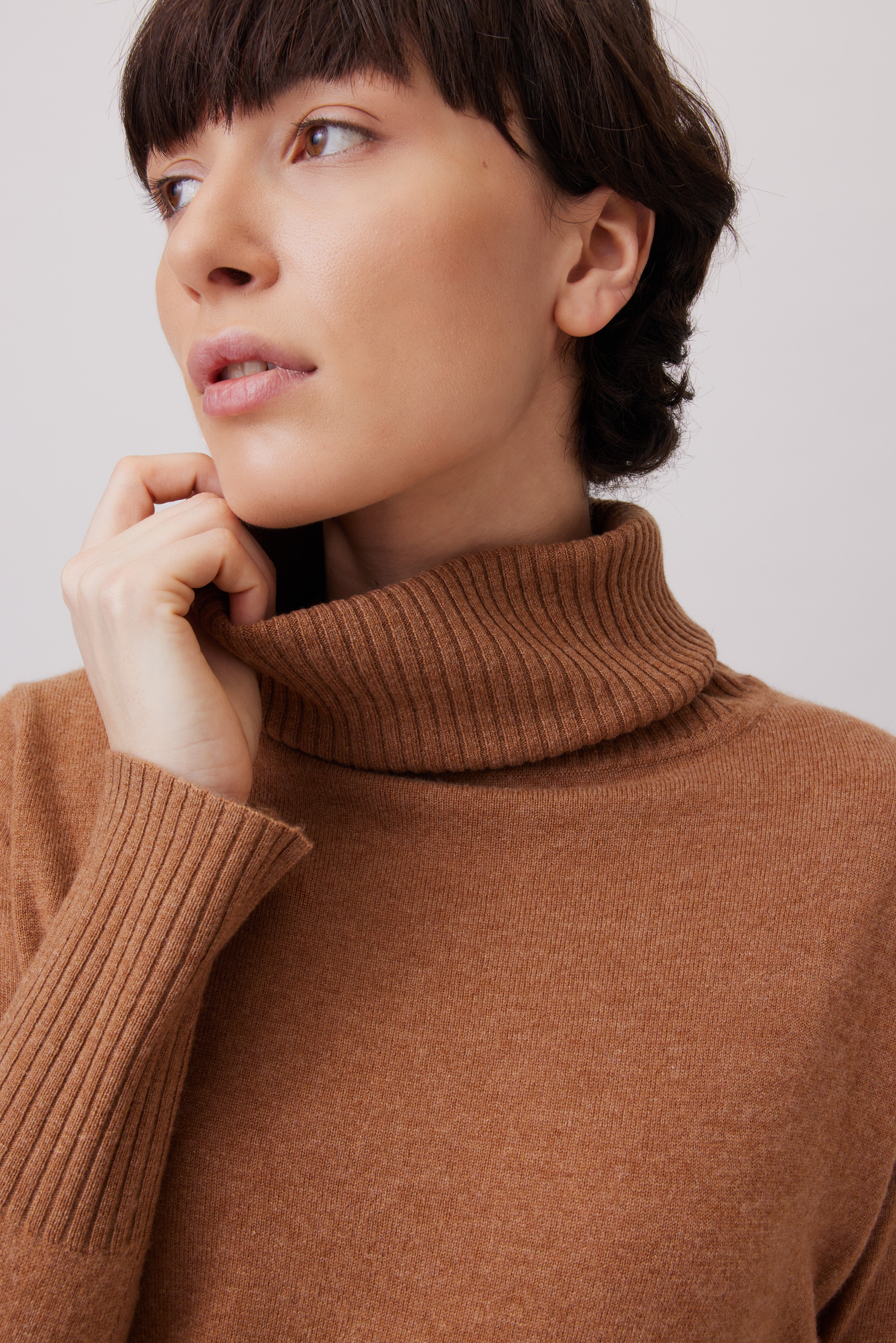 Cashmere Cowl-neck Sweater     