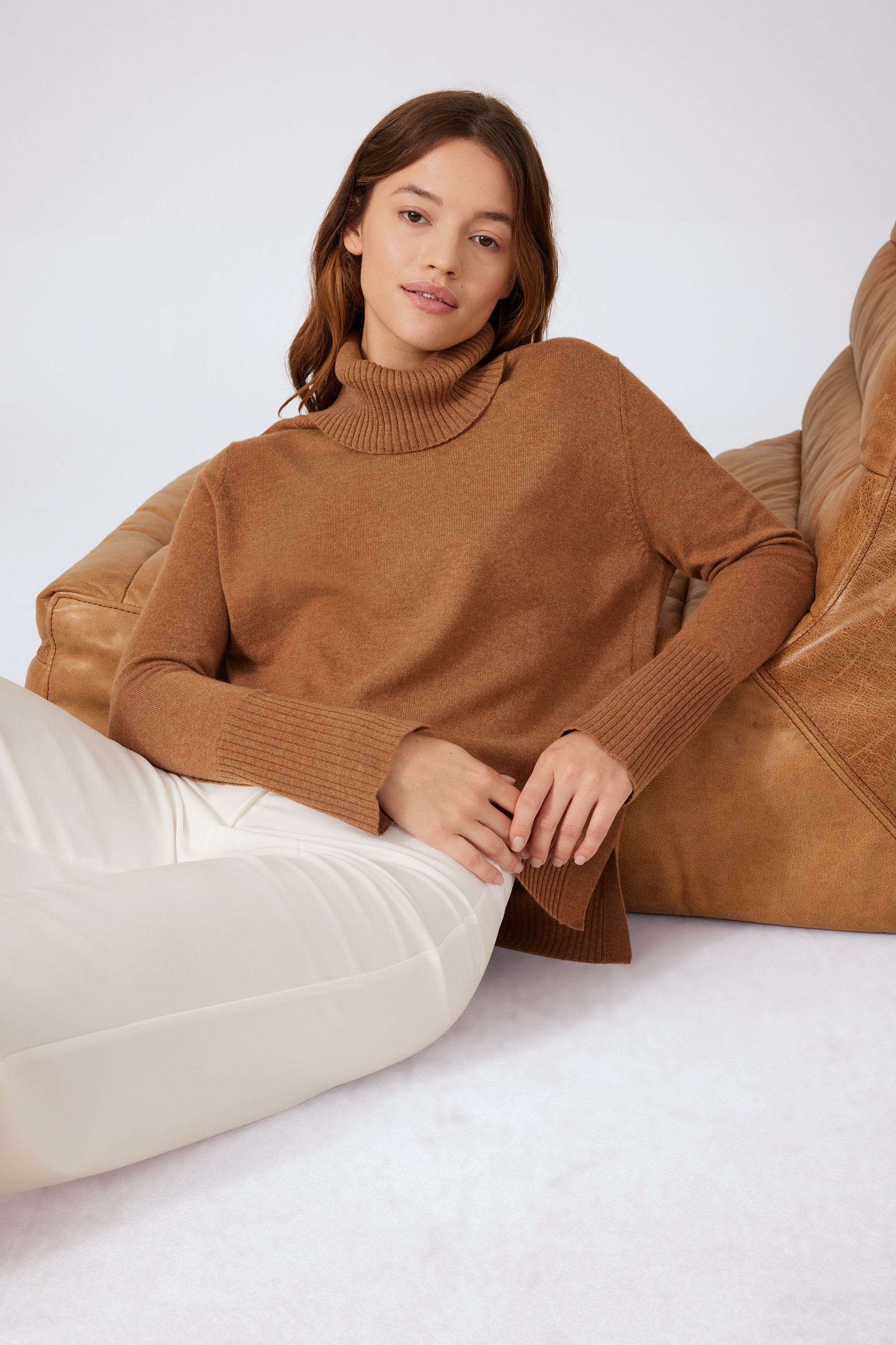 Cashmere Cowl-neck Sweater     