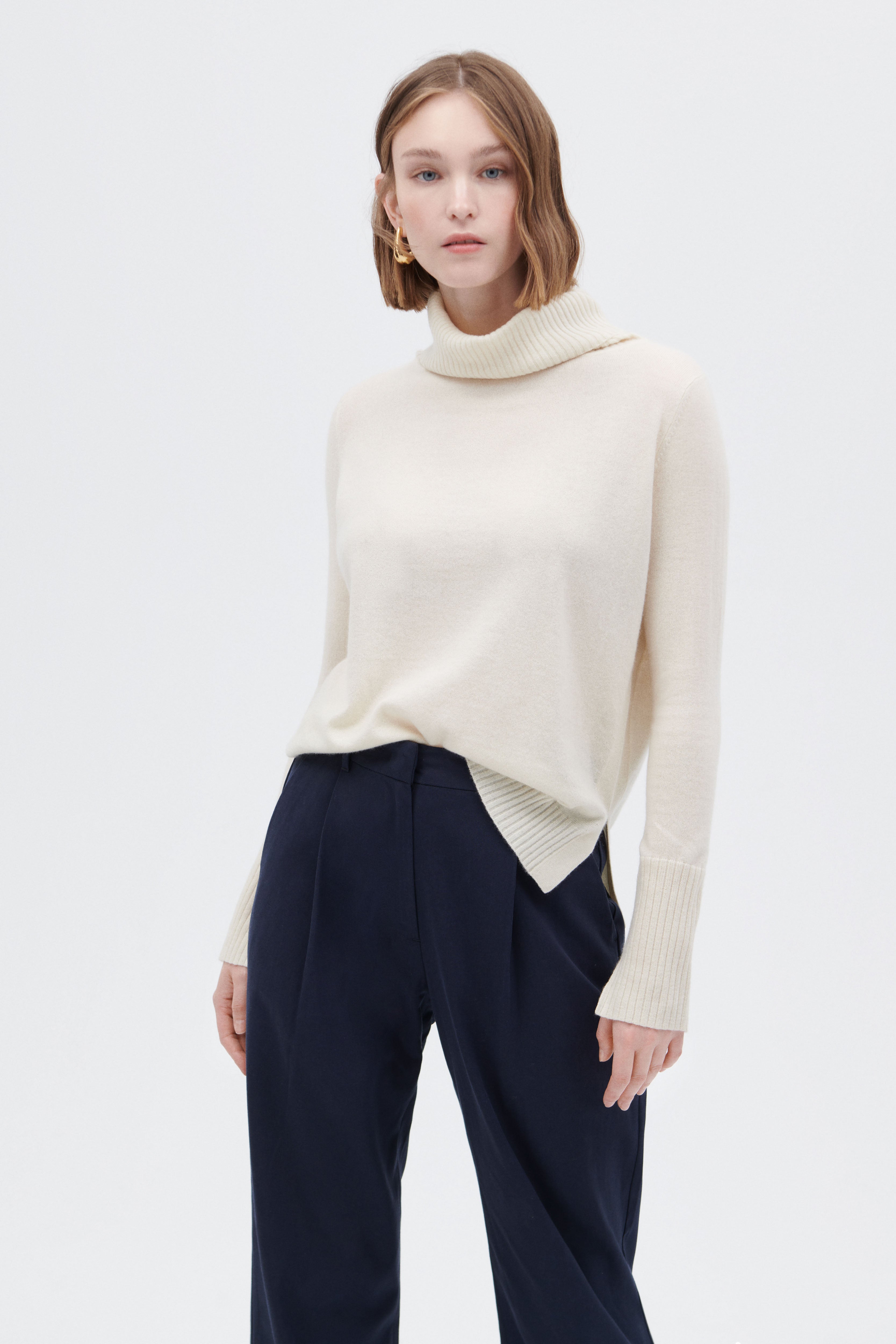 Cashmere Cowl-neck Sweater     