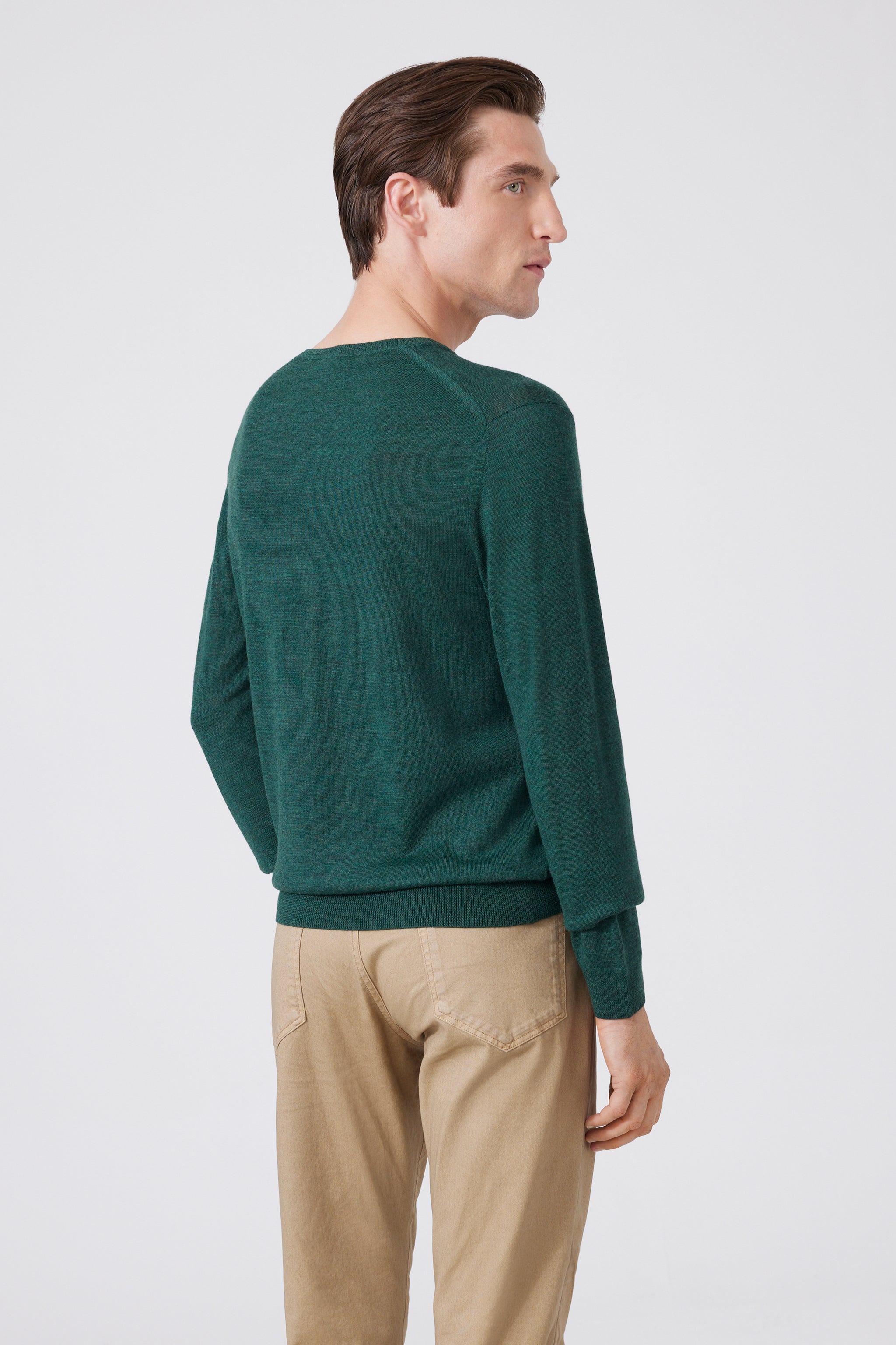 Extra Fine Merino Wool V-neck Sweater