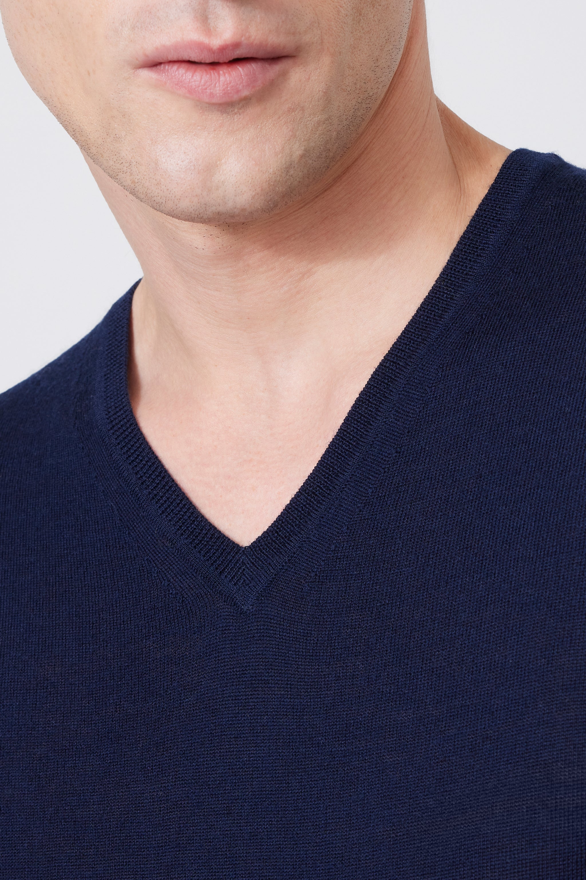 Extra Fine Merino Wool V-neck Sweater