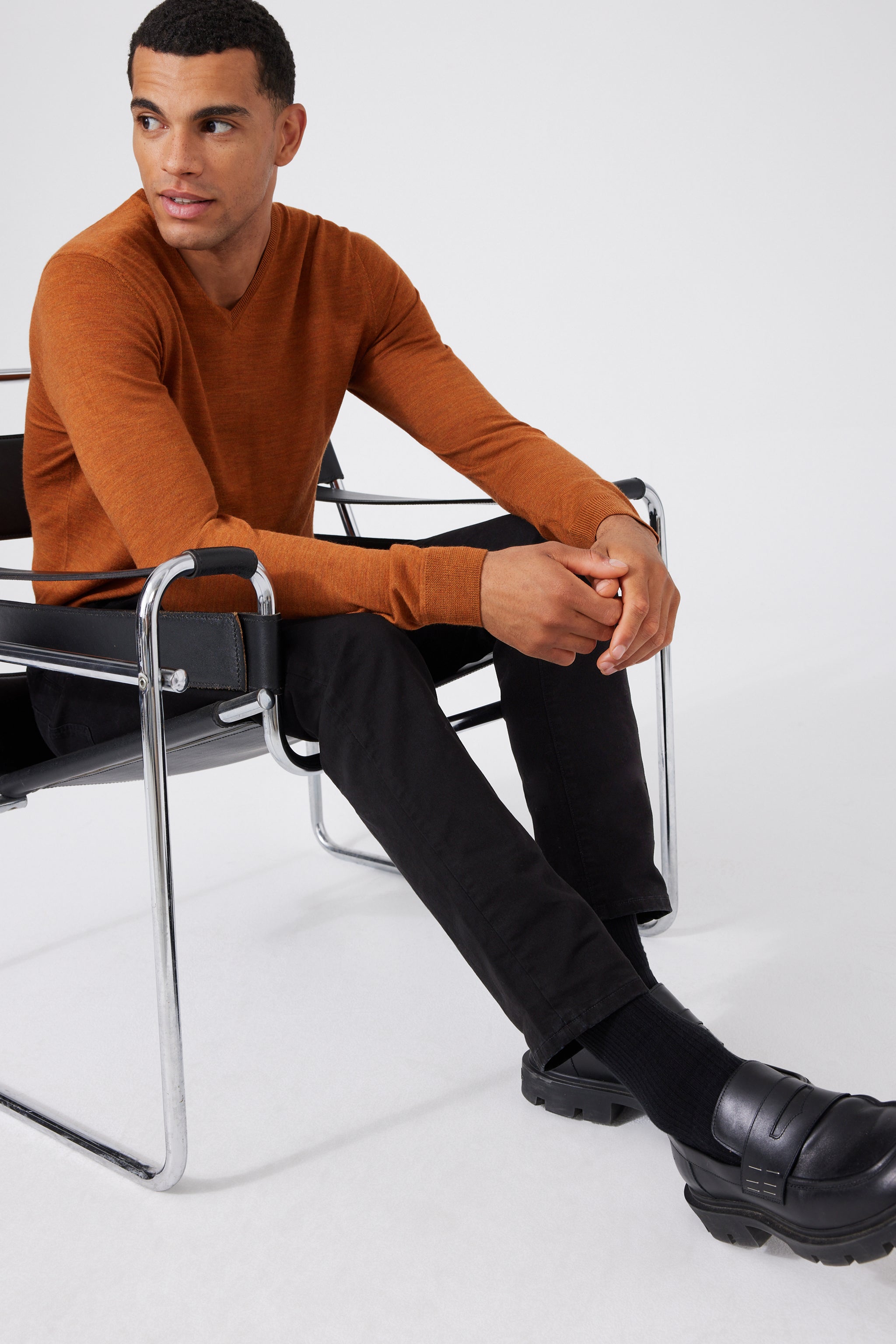 Extra Fine Merino Wool V-neck Sweater