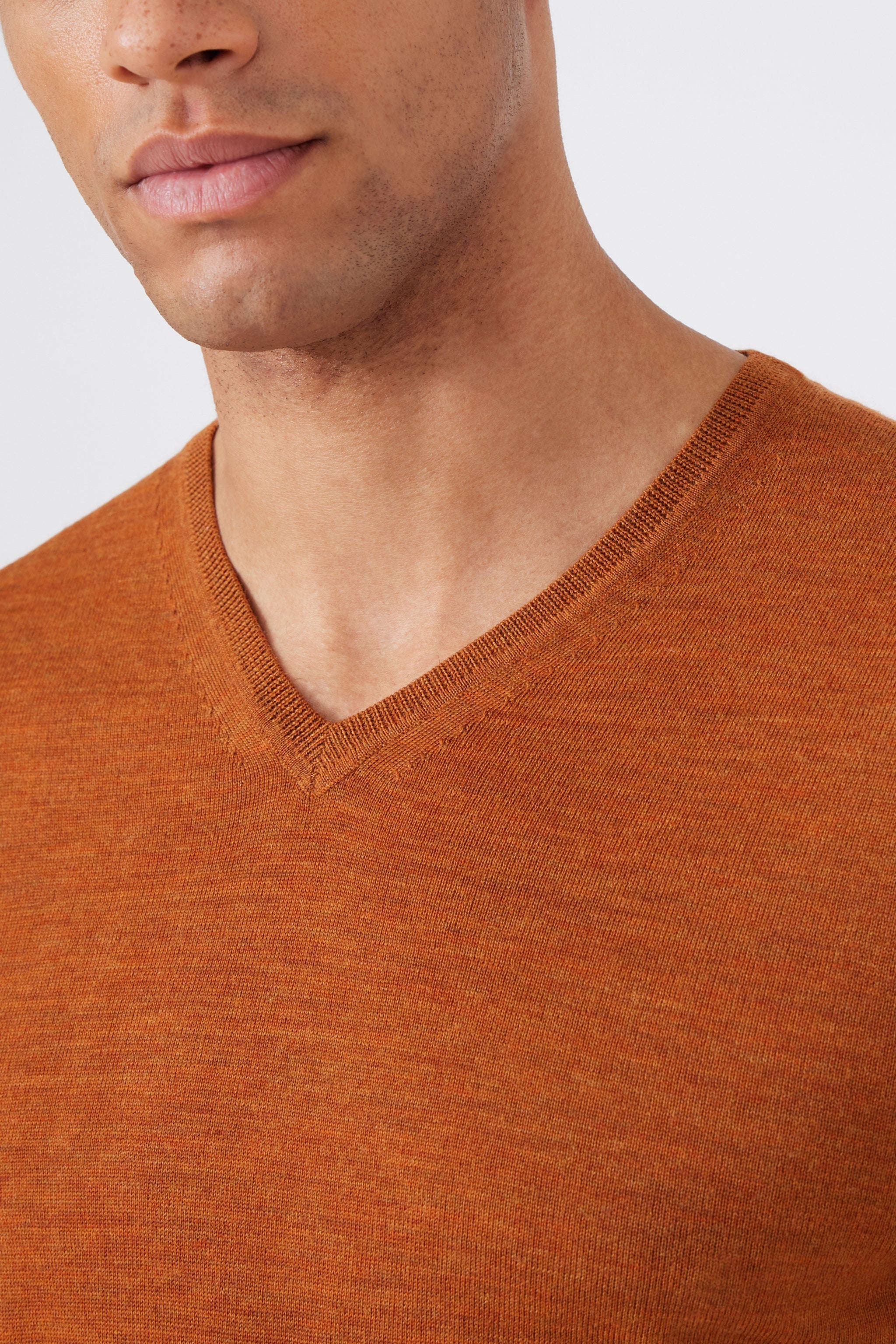 Extra Fine Merino Wool V-neck Sweater