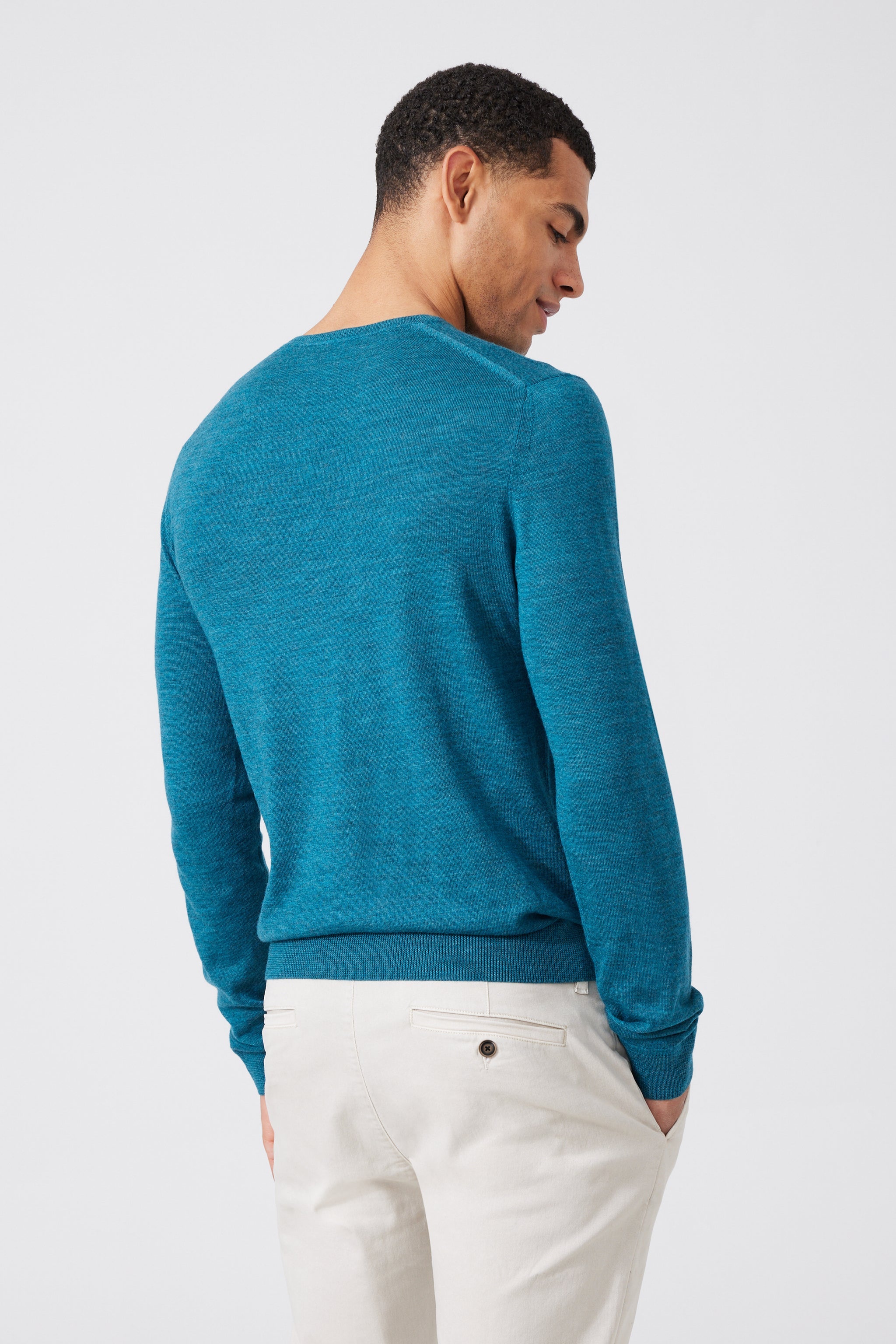 Extra Fine Merino Wool V-neck Sweater