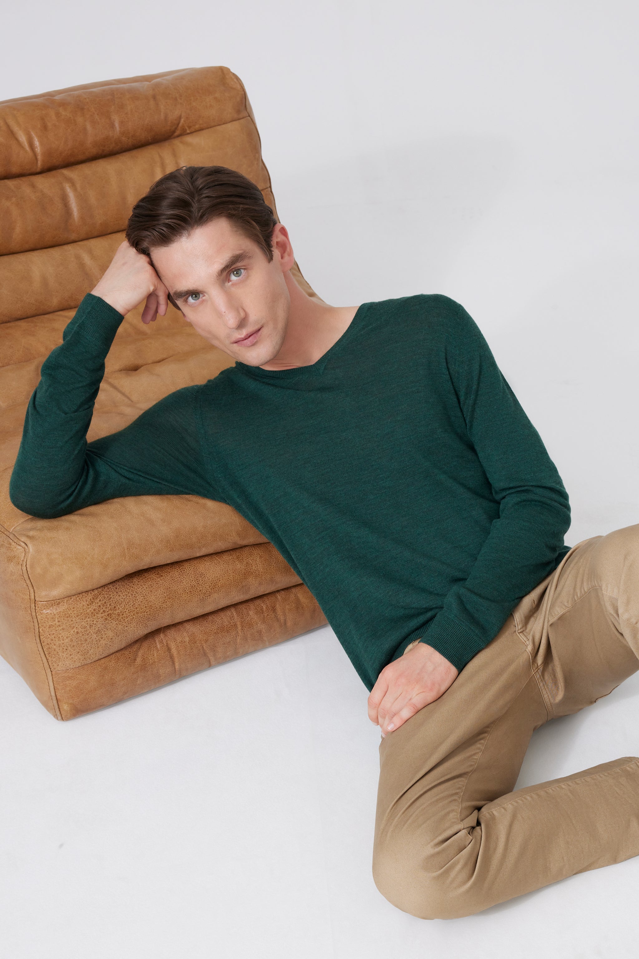 Extra Fine Merino Wool V-neck Sweater