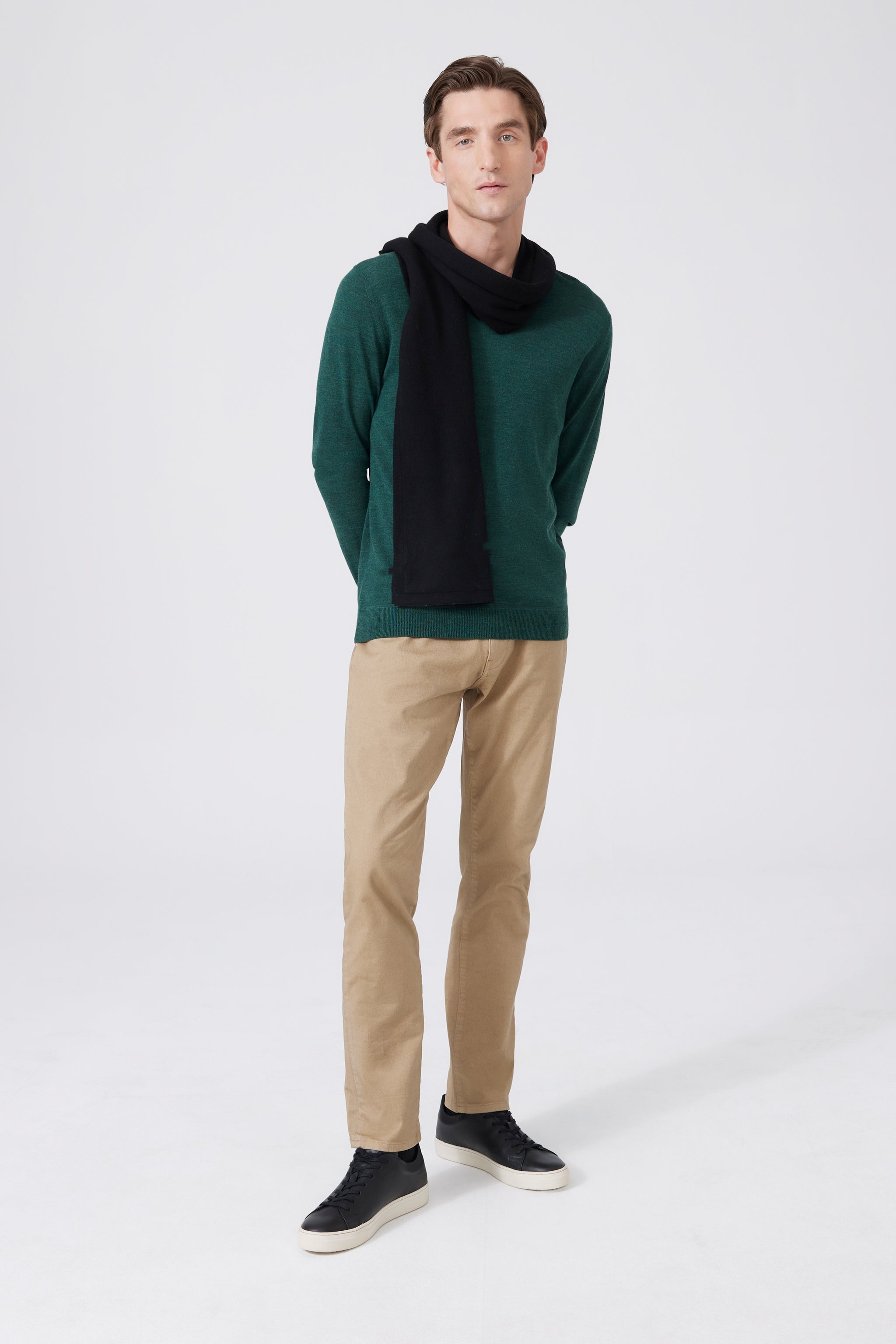 Extra Fine Merino Wool V-neck Sweater