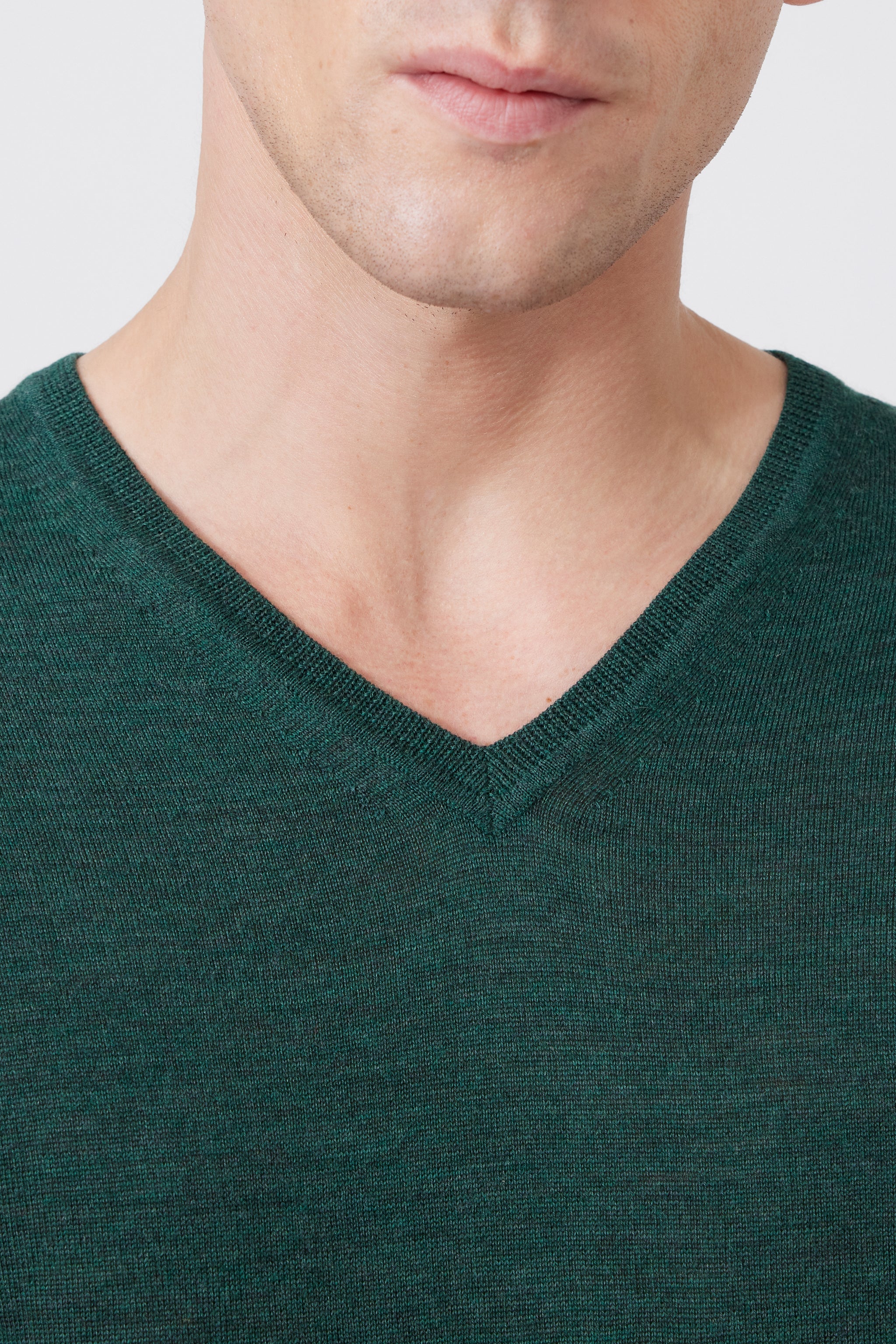 Extra Fine Merino Wool V-neck Sweater