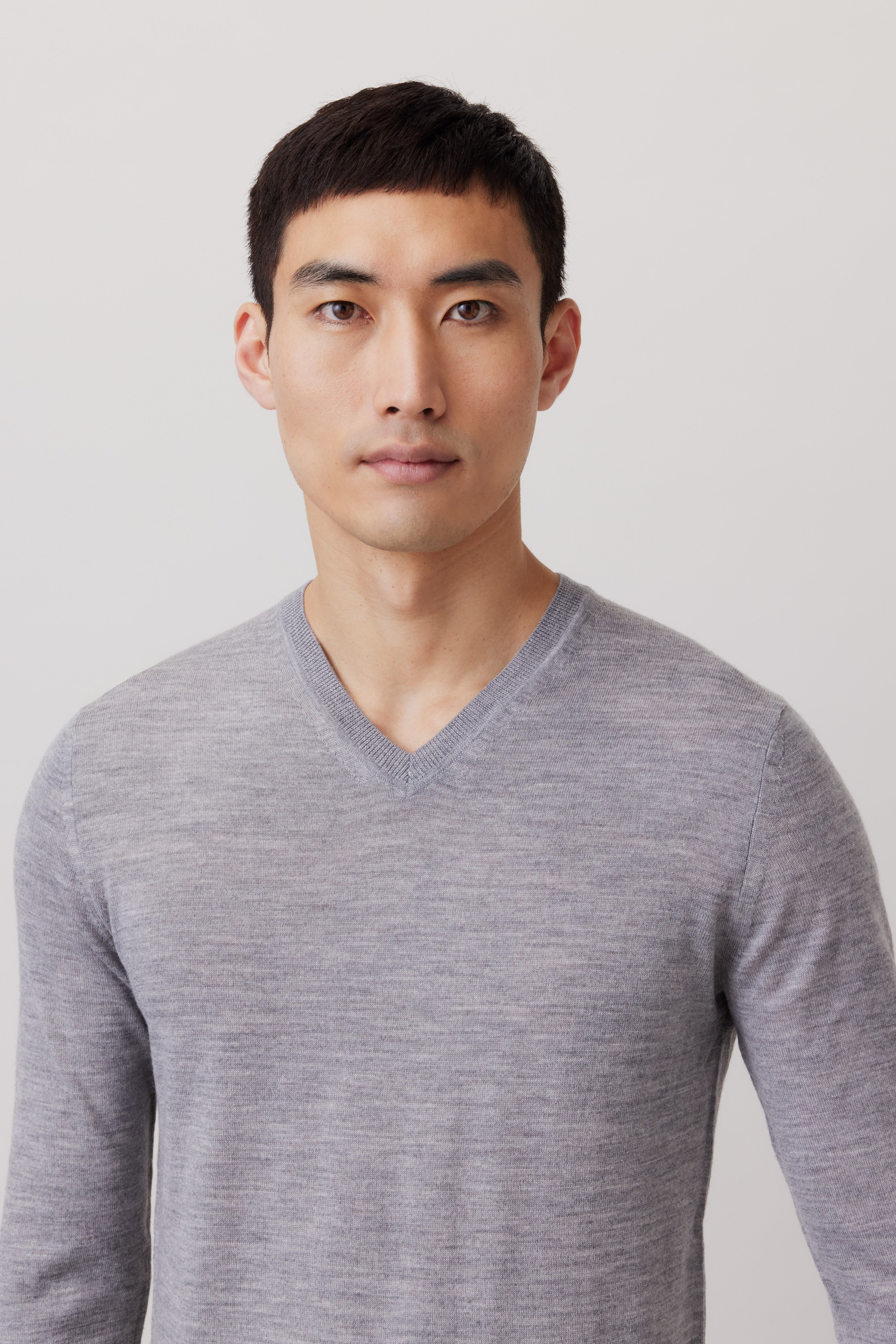 Extra Fine Merino Wool V-neck Sweater