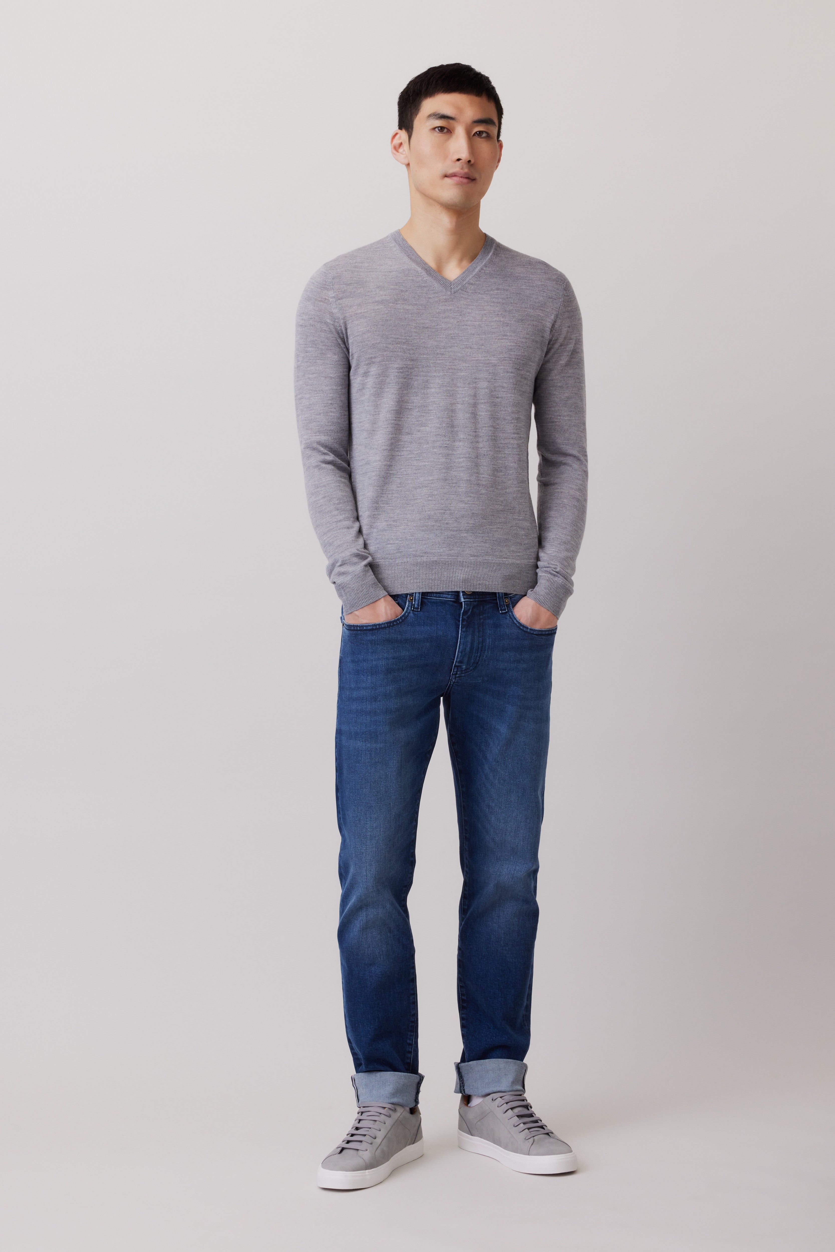 Extra Fine Merino Wool V-neck Sweater