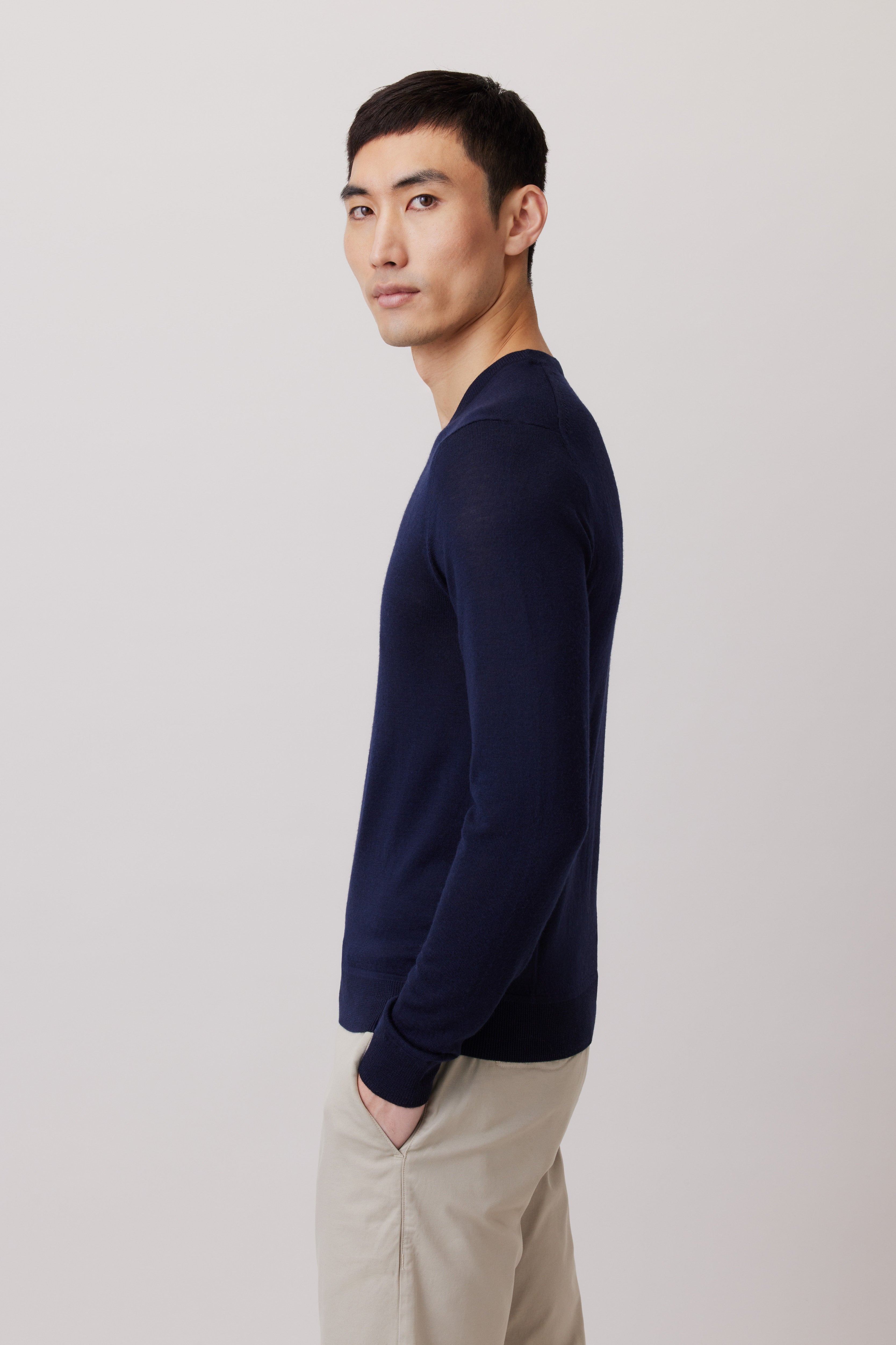 Extra Fine Merino Wool V-neck Sweater