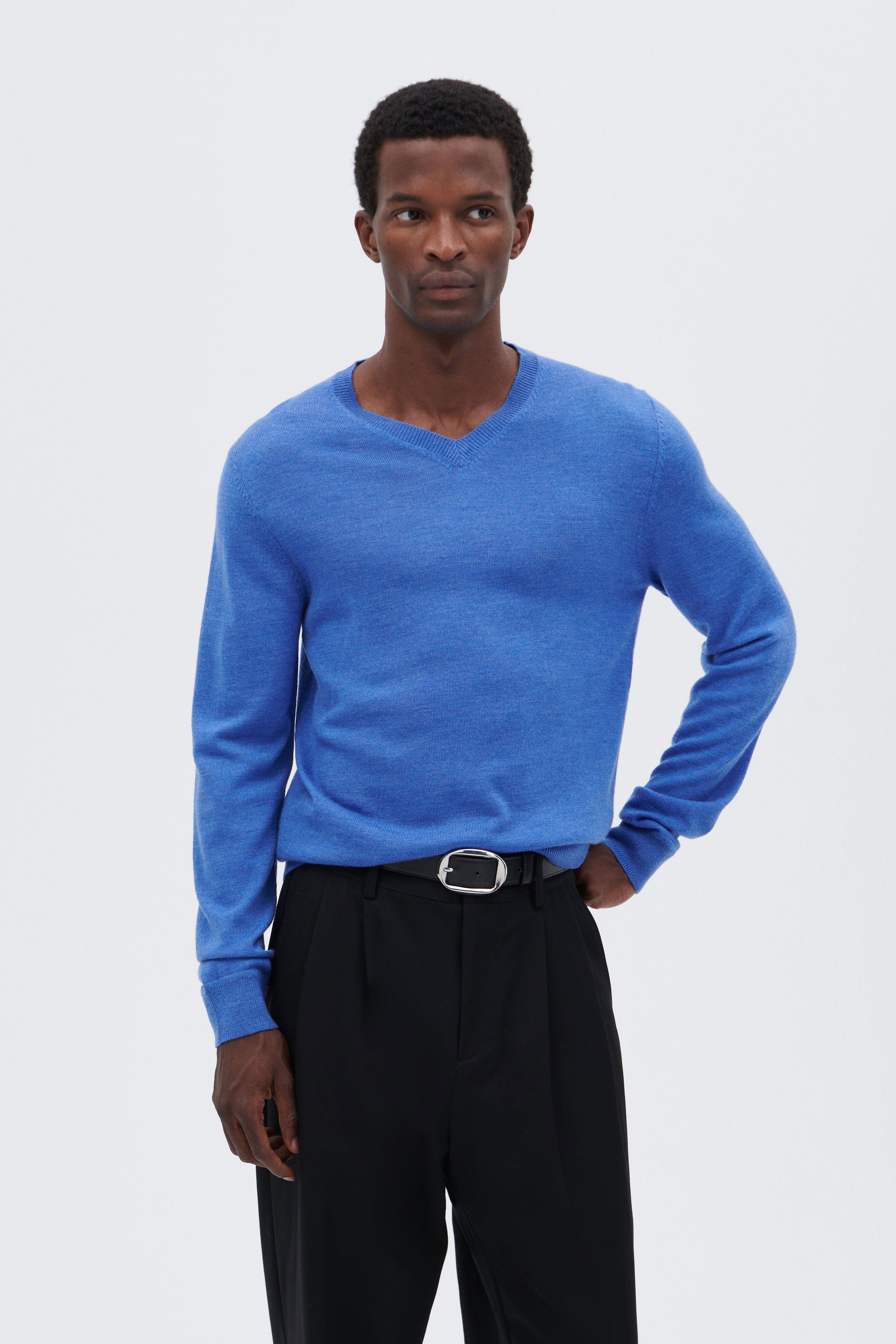 Extra Fine Merino Wool V-neck Sweater