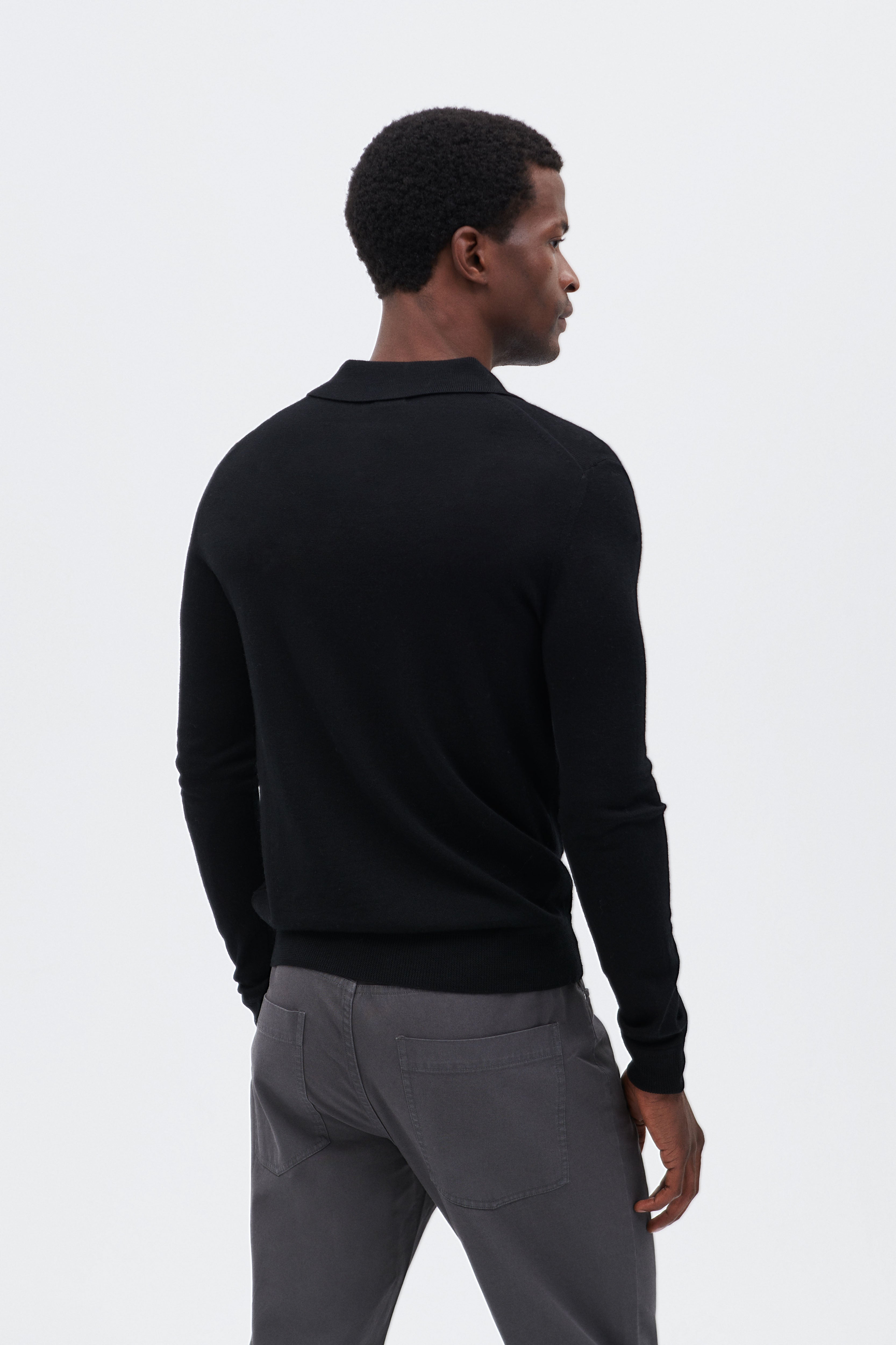 Extra Fine Merino Wool Polo Pullover