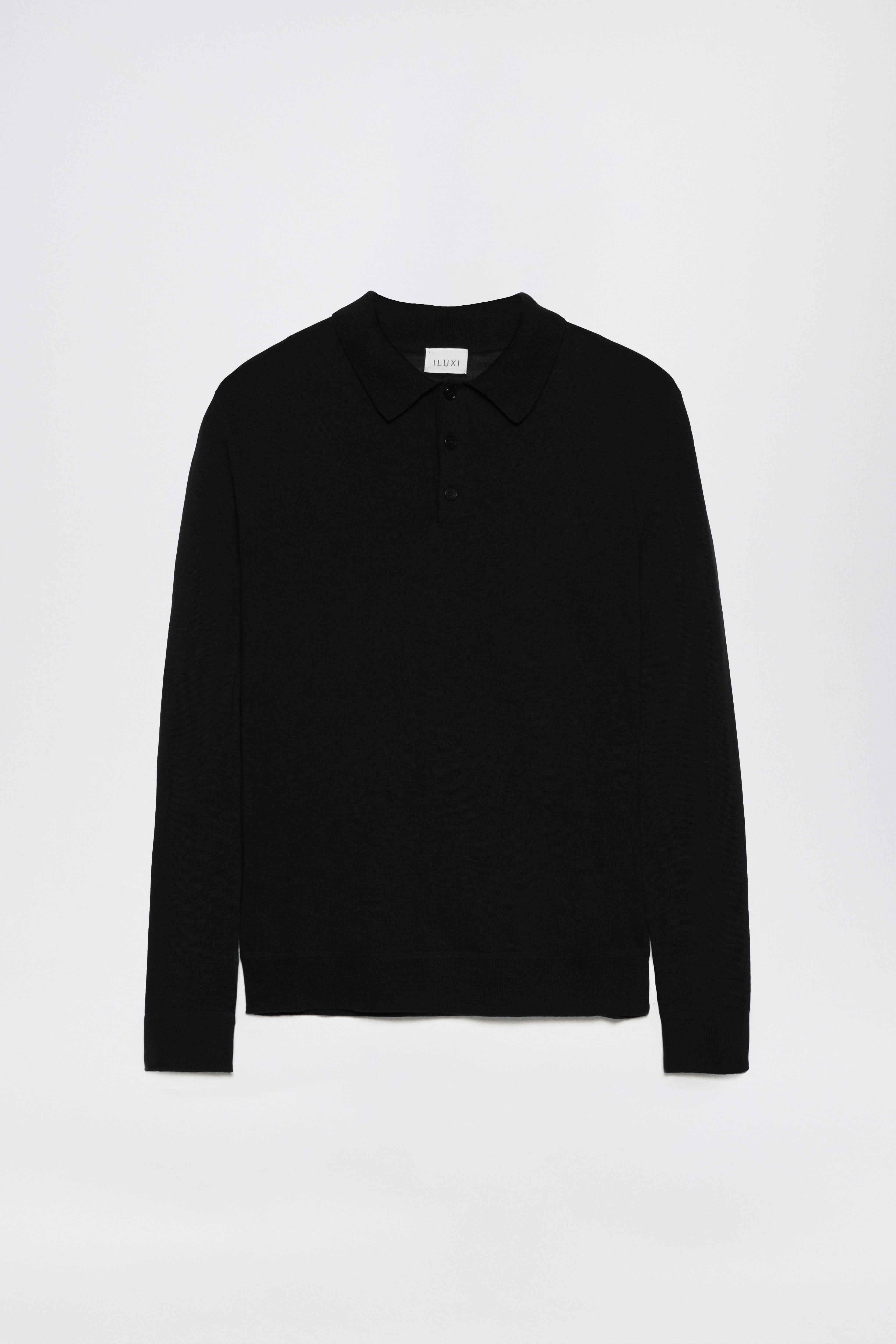 Extra Fine Merino Wool Polo Sweater