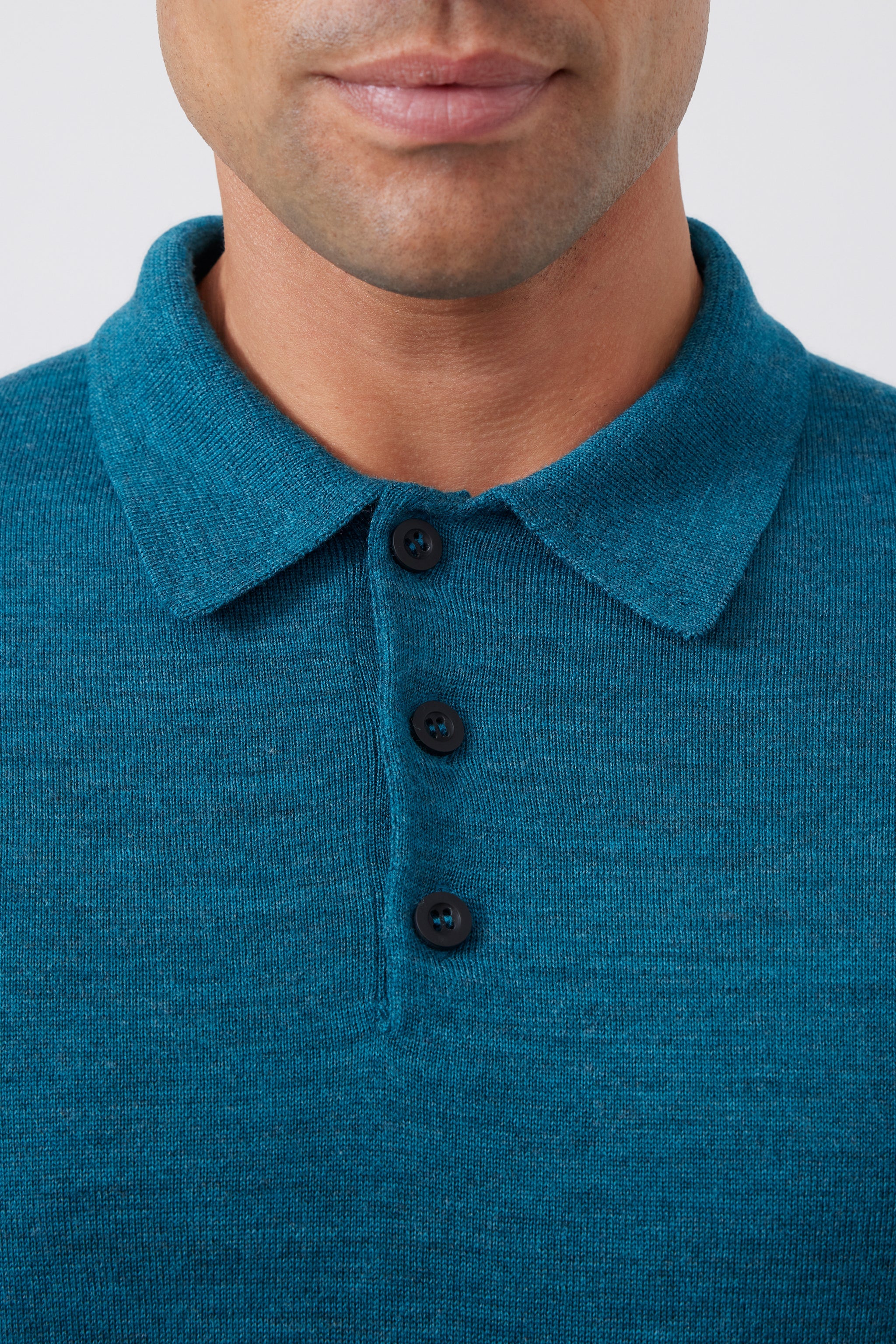 Extra Fine Merino Wool Polo Pullover