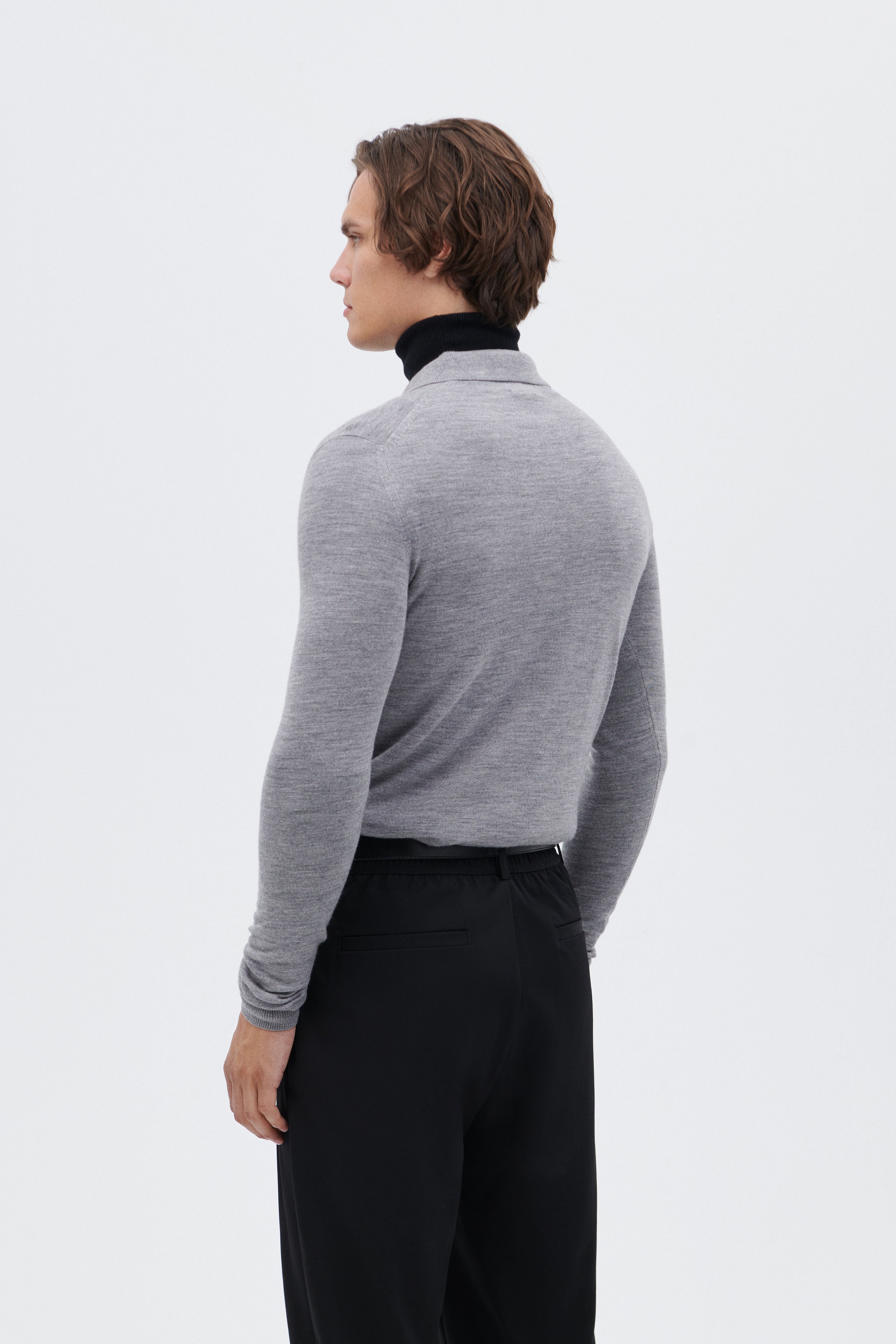 Extra Fine Merino Wool Polo Sweater