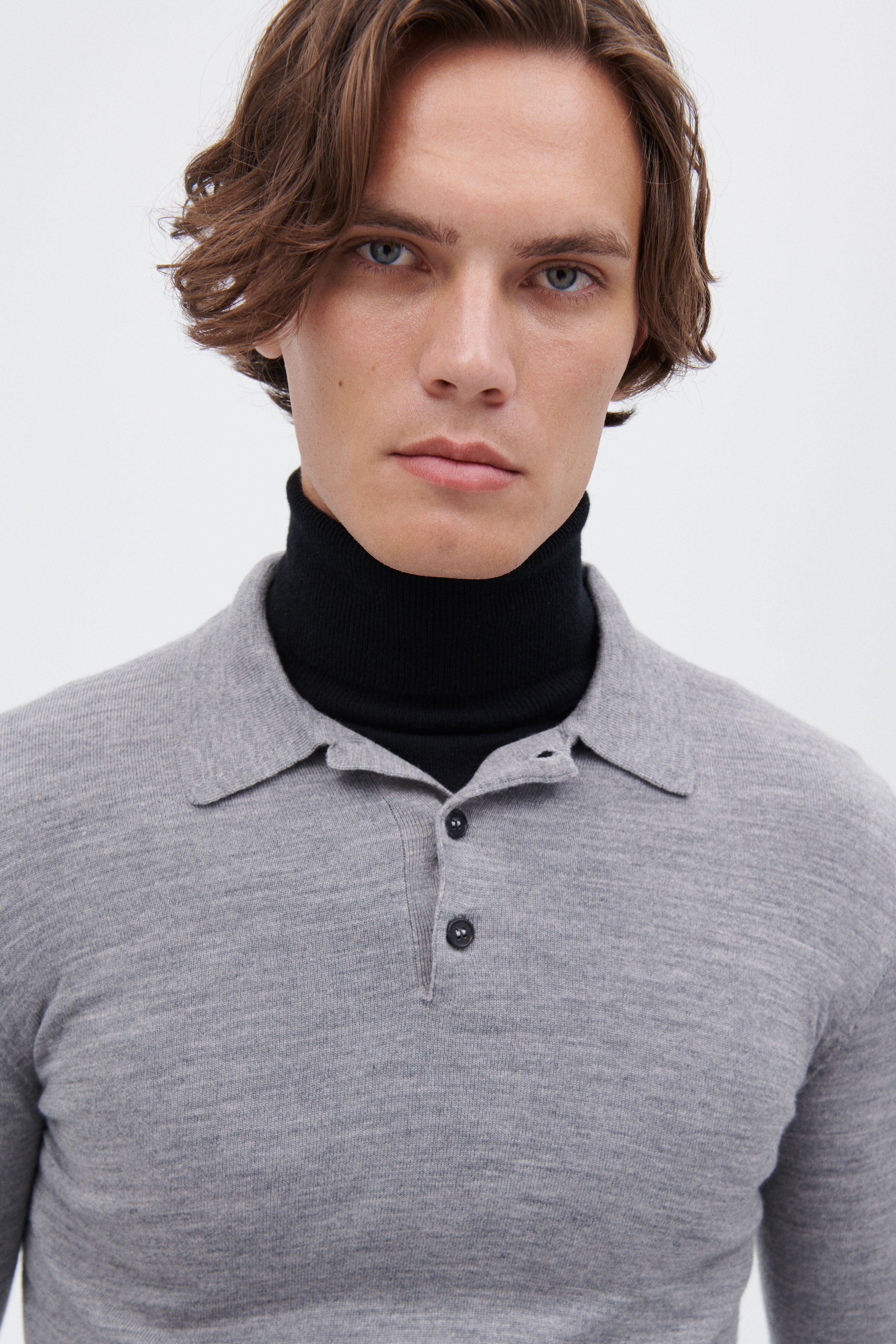 Extra Fine Merino Wool Polo Pullover