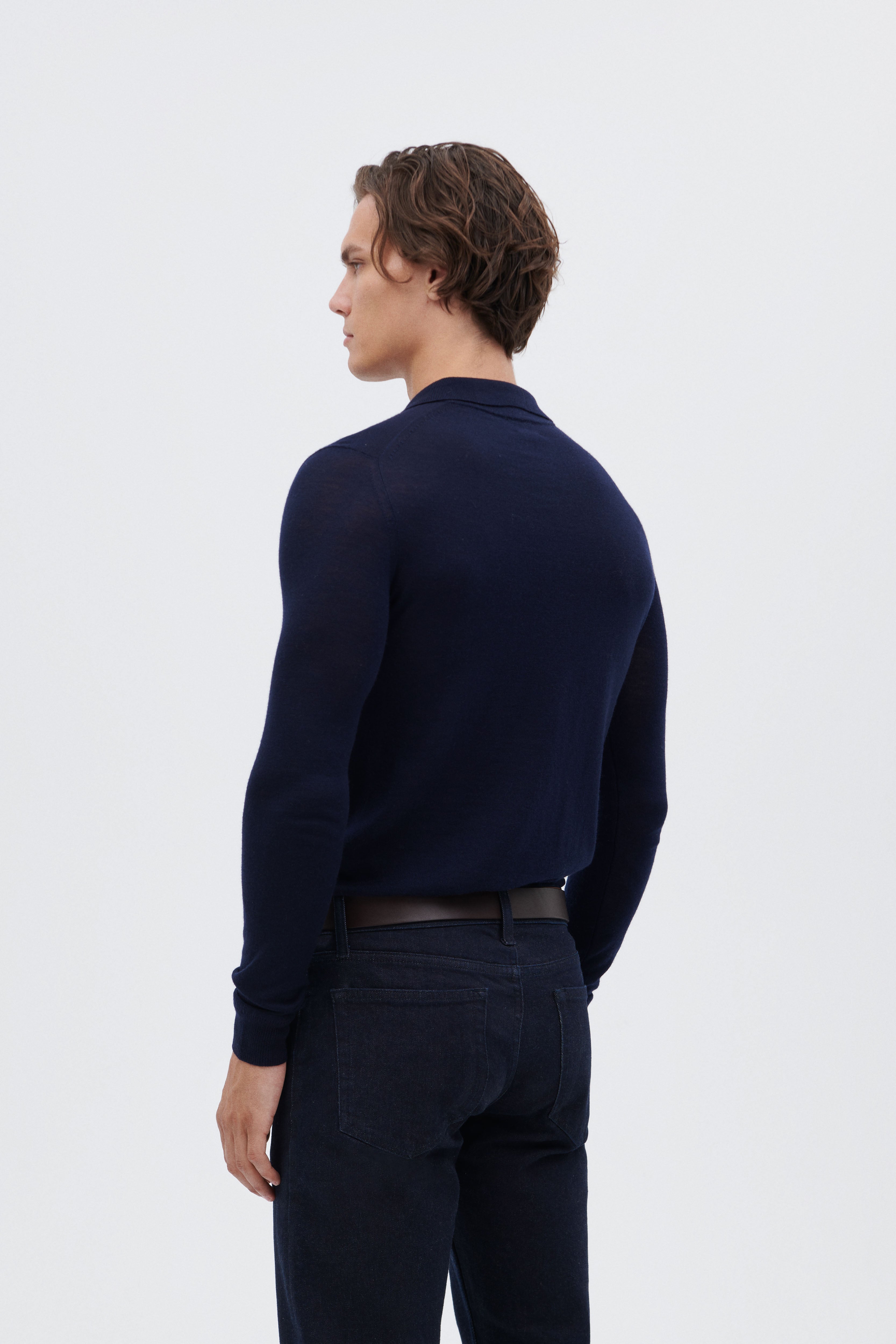 Extra Fine Merino Wool Polo Sweater