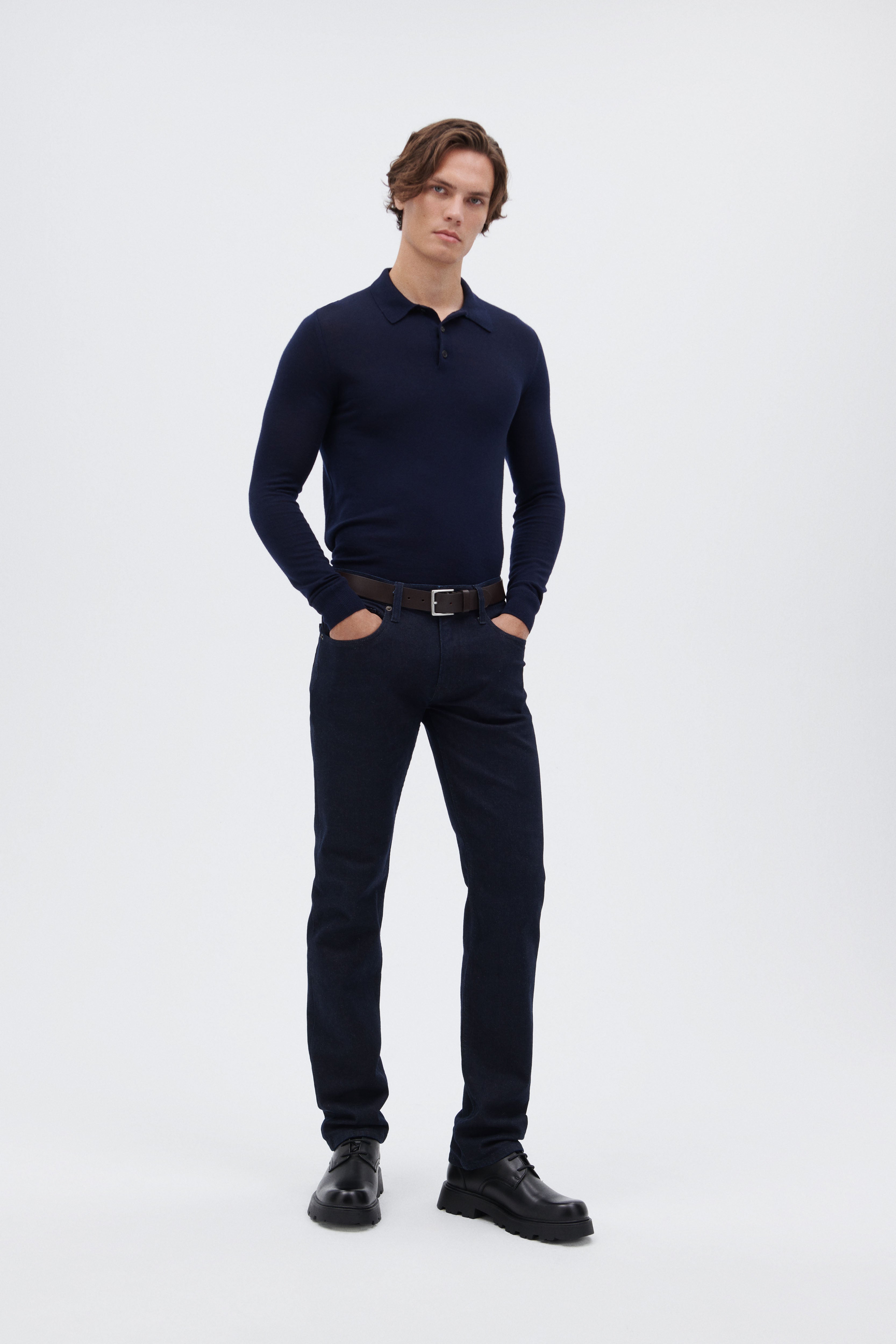 Extra Fine Merino Wool Polo Pullover