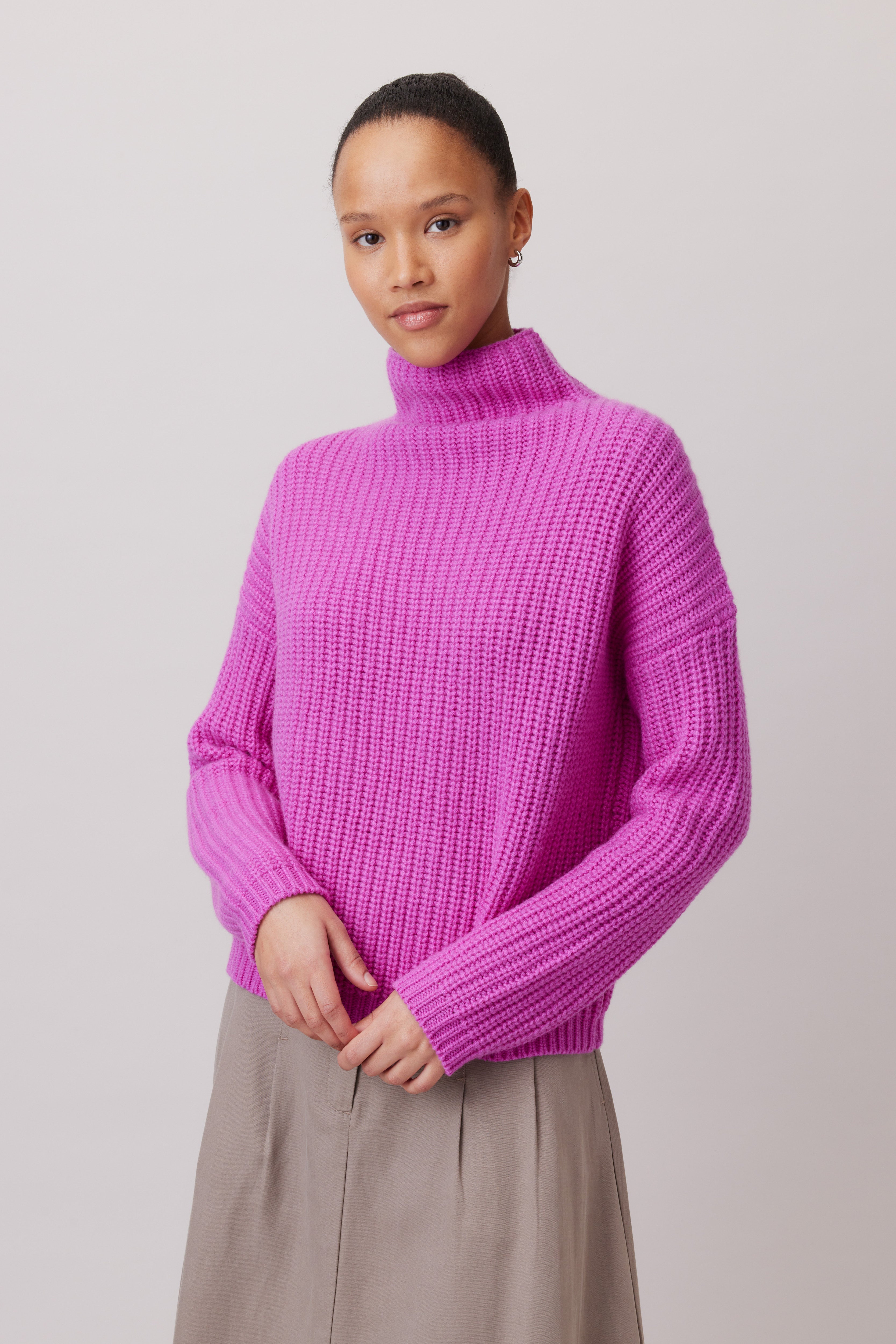 Rippstrickpullover aus Cashmere