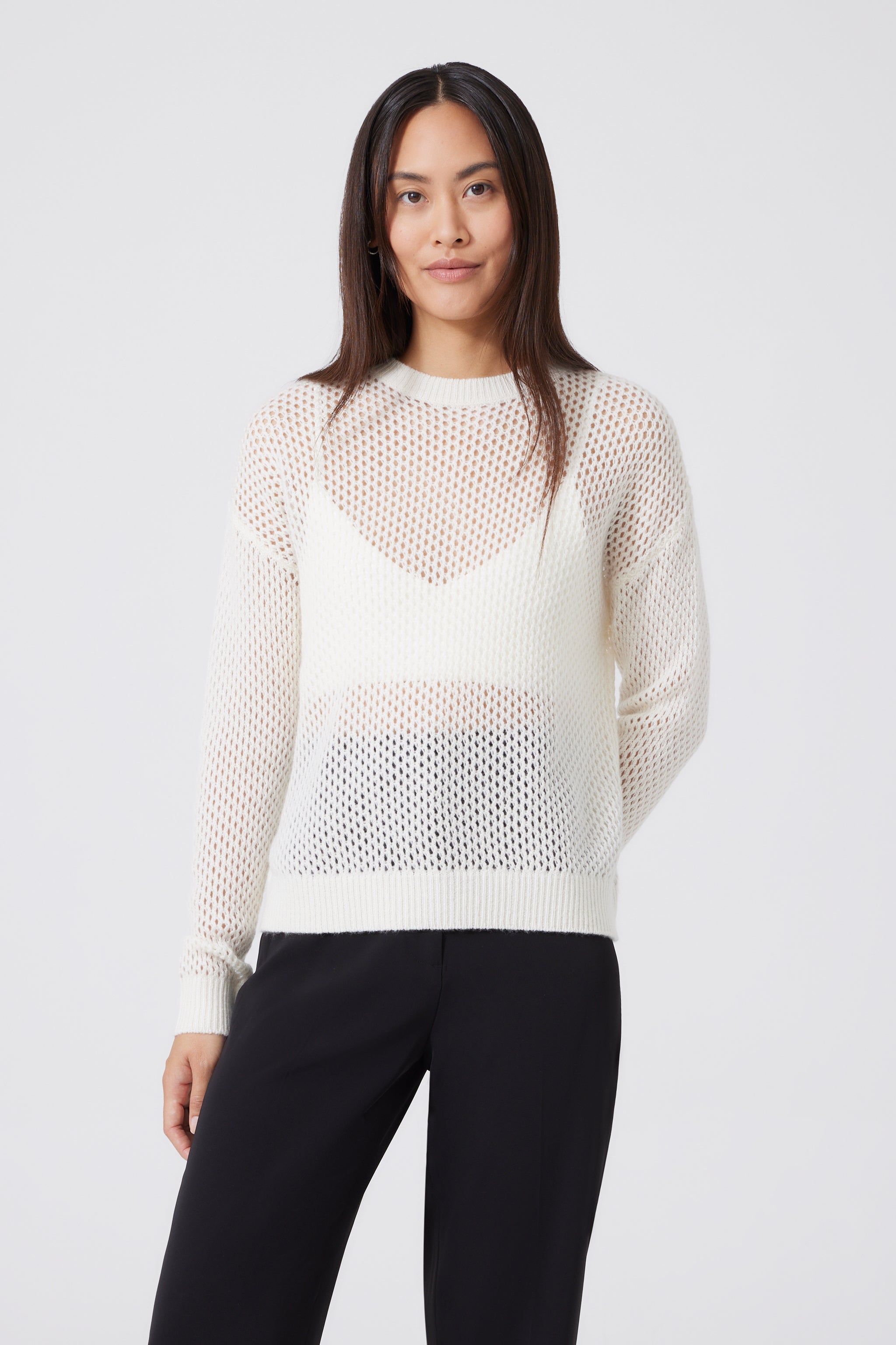 Crochet-Pullover aus Cashmere