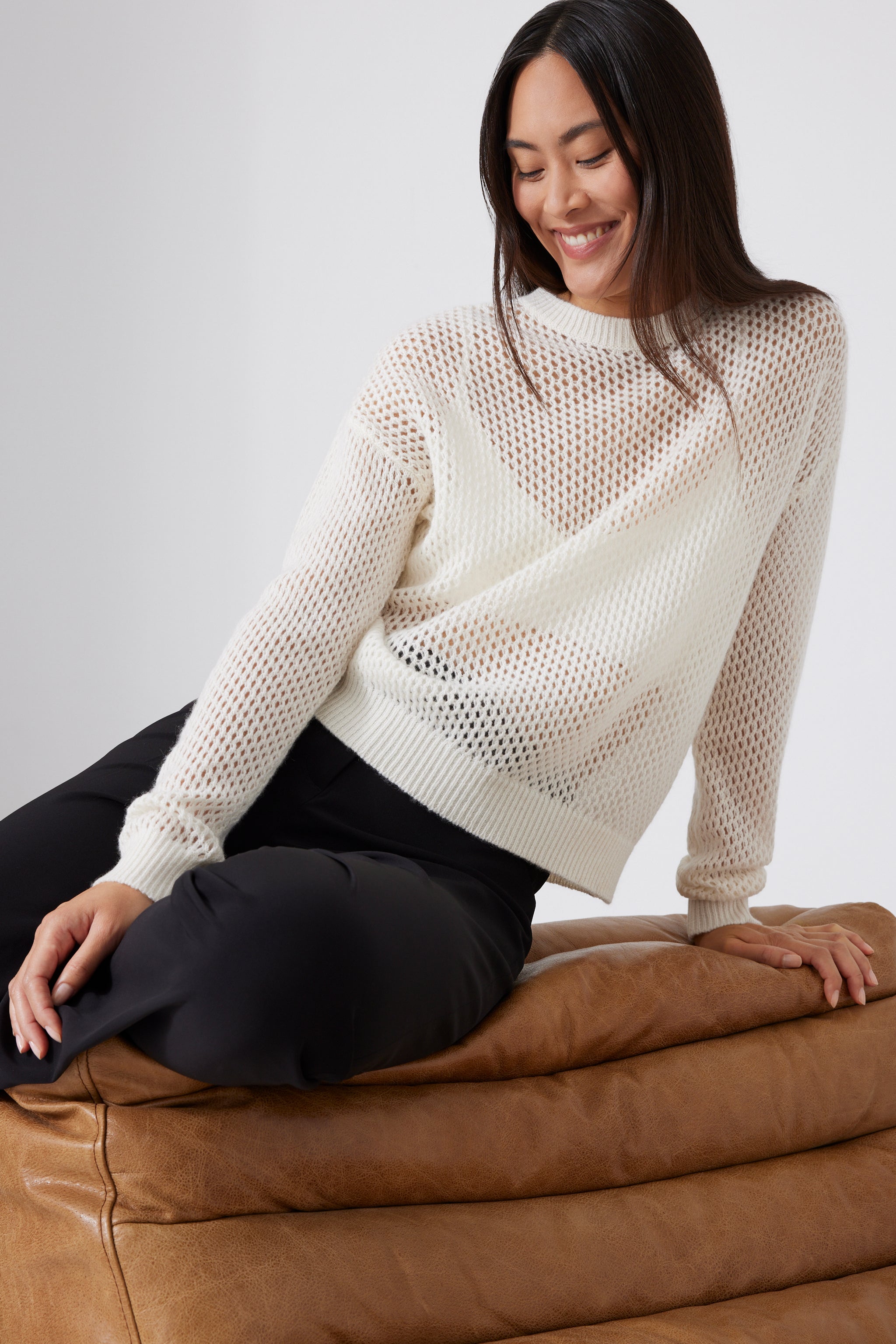 Crochet-Pullover aus Cashmere