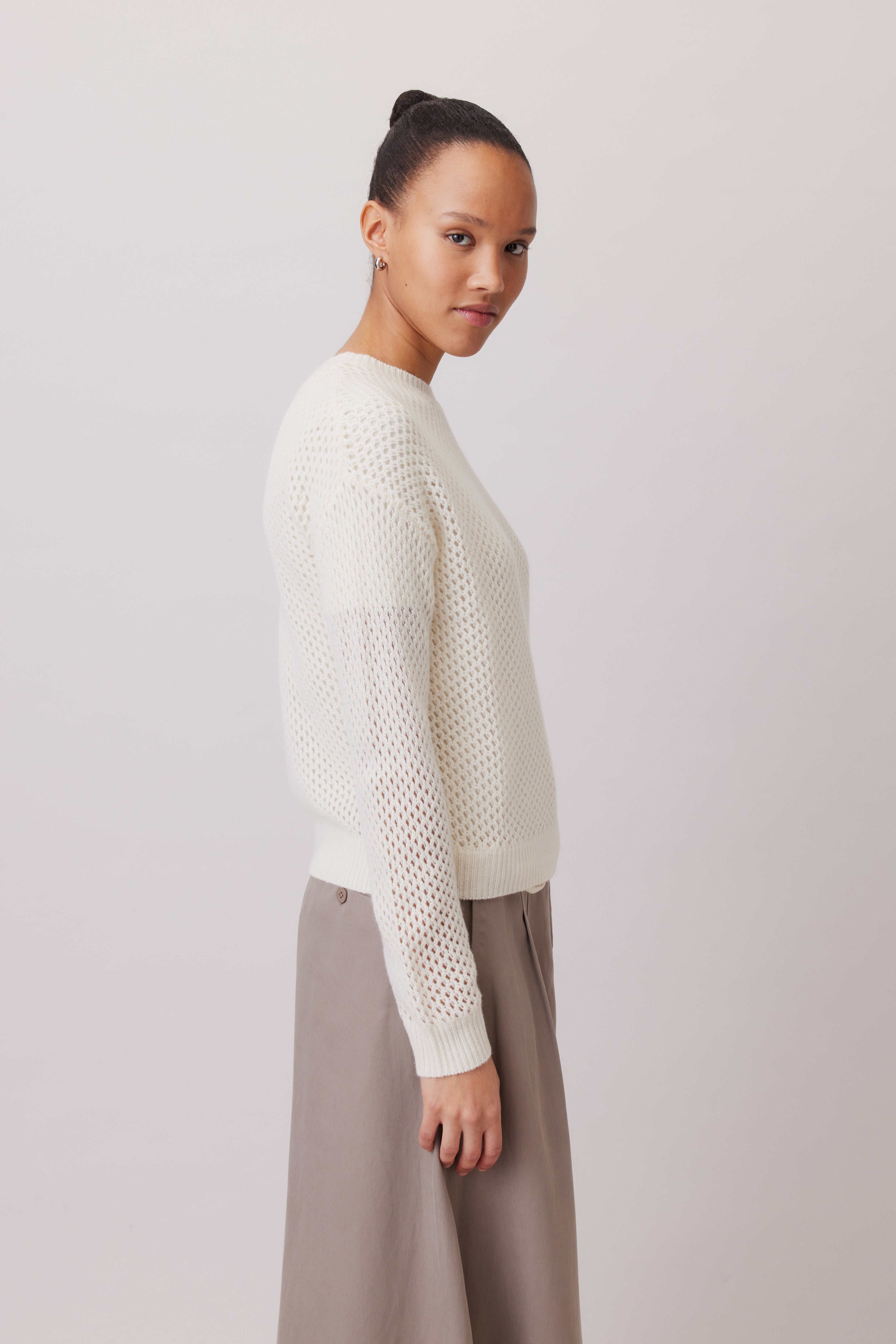 Crochet-Pullover aus Cashmere