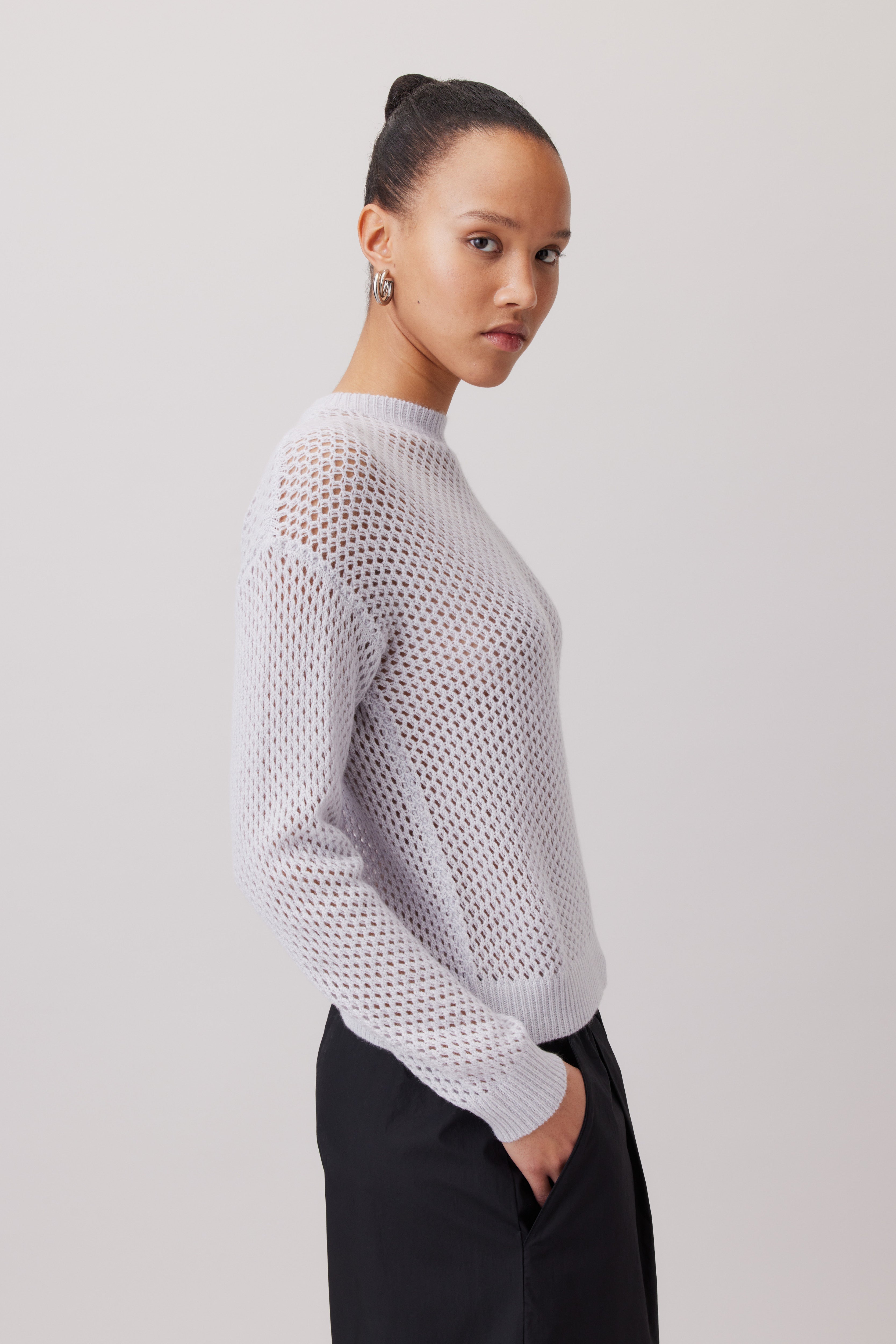 Crochet-Pullover aus Cashmere