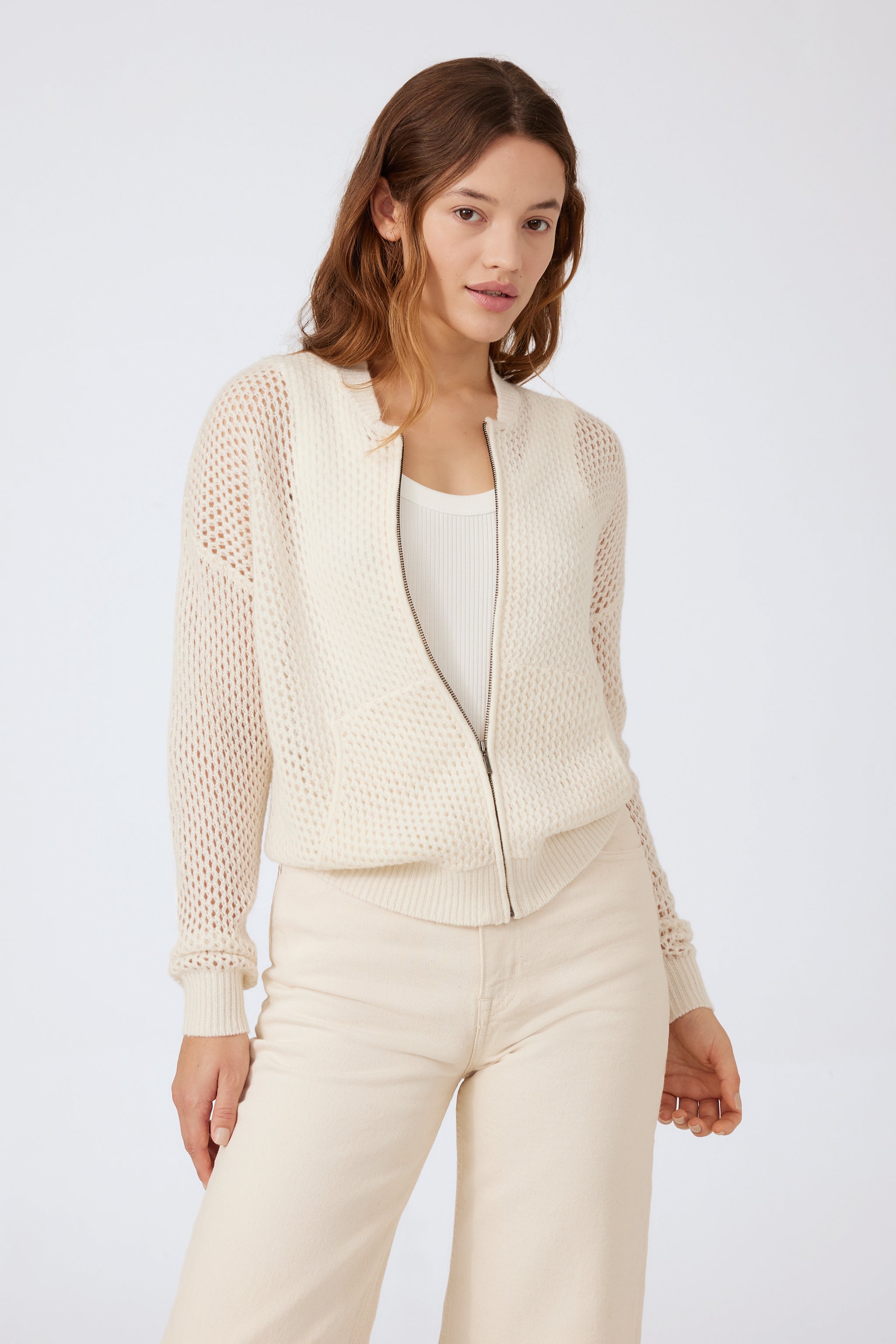 Cashmere Bomber Cardigan