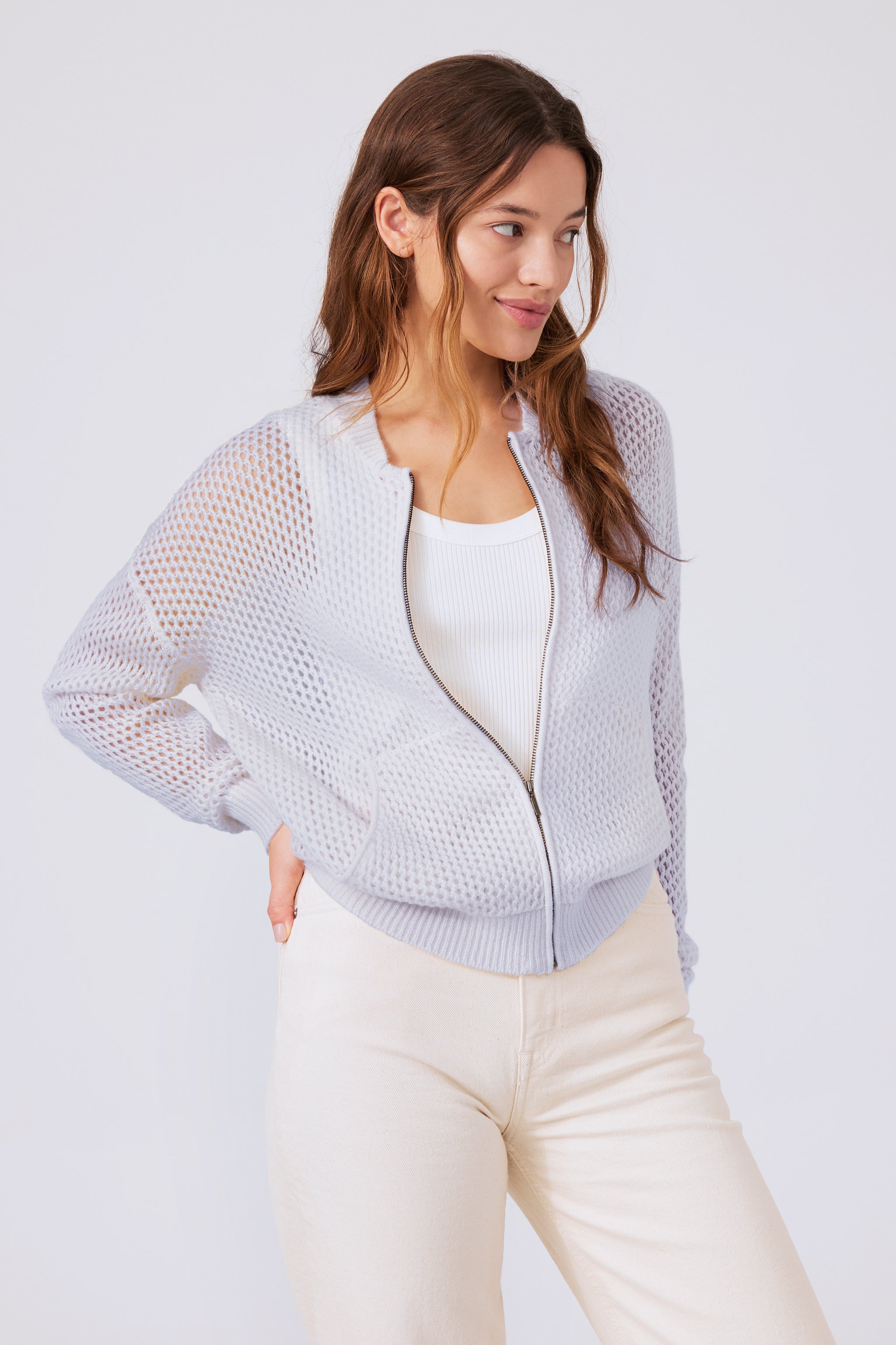 Cashmere Bomber Cardigan