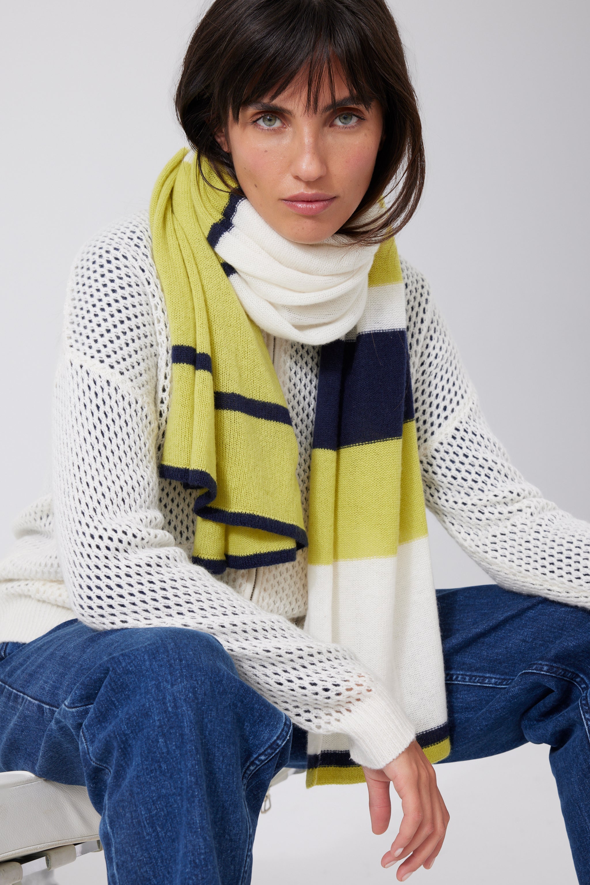 Ultra Light Cashmere striped Scarf