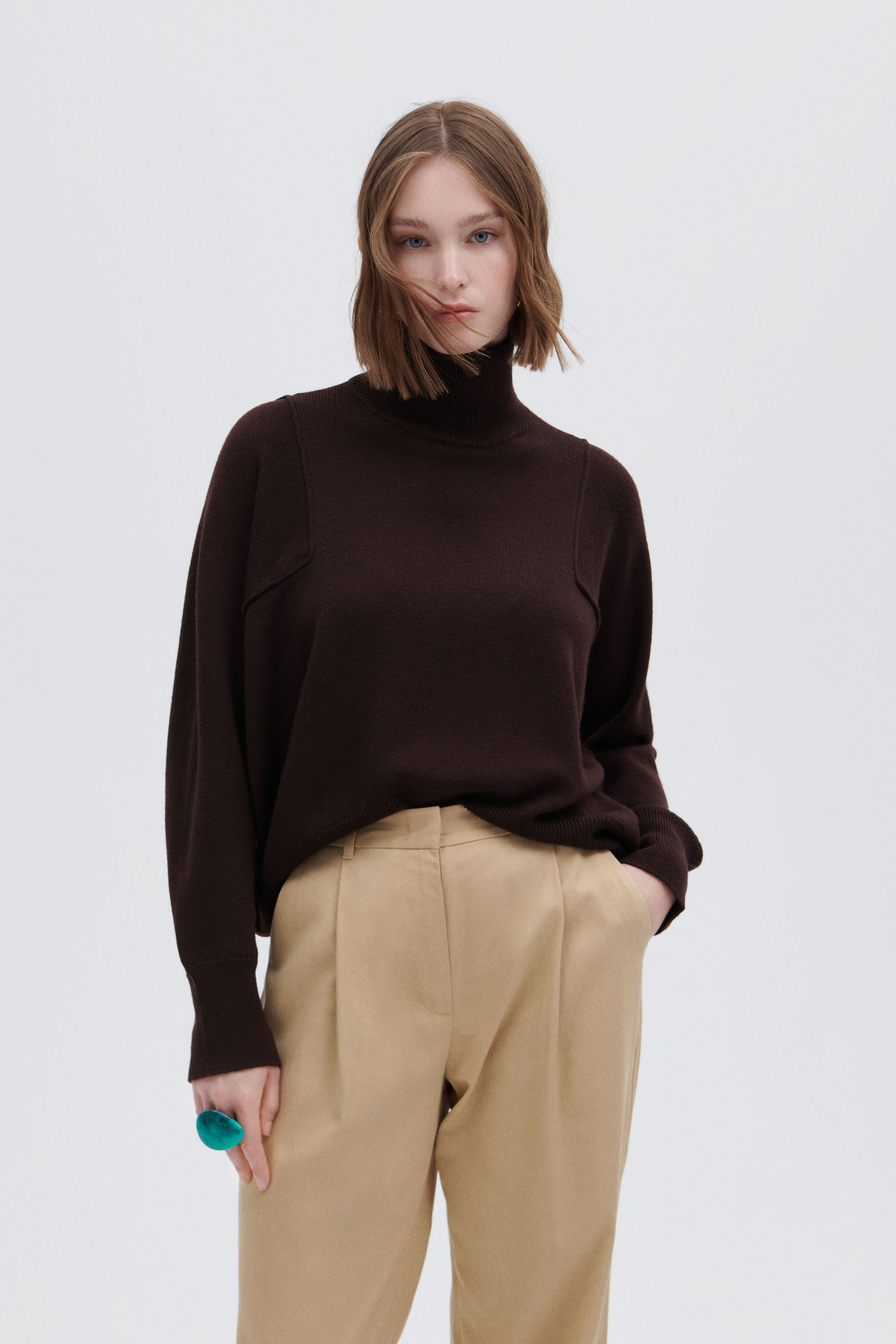 Extra Fine Merino Wool Turtleneck Pullover