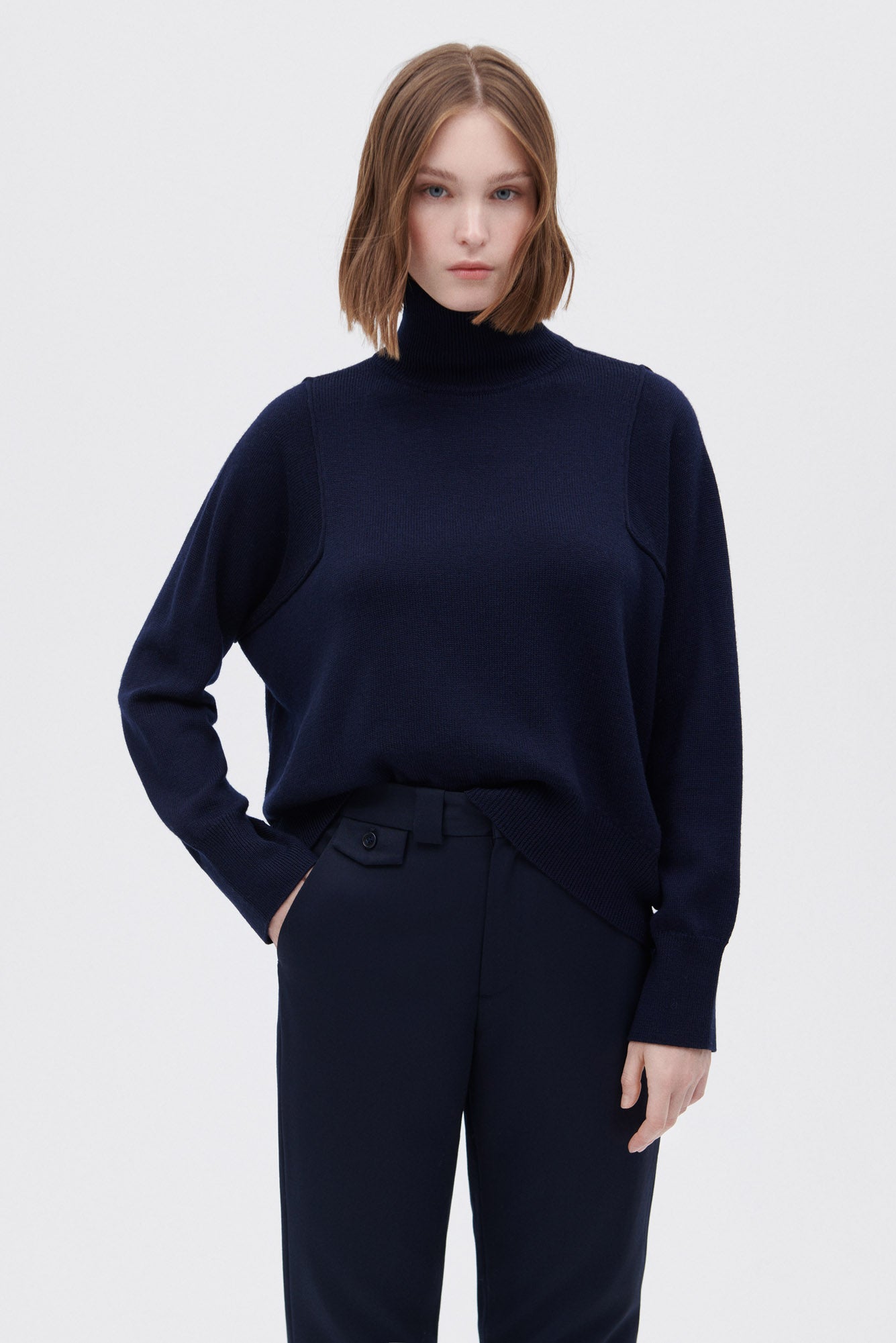 Extra Fine Merino Wool Turtleneck Pullover