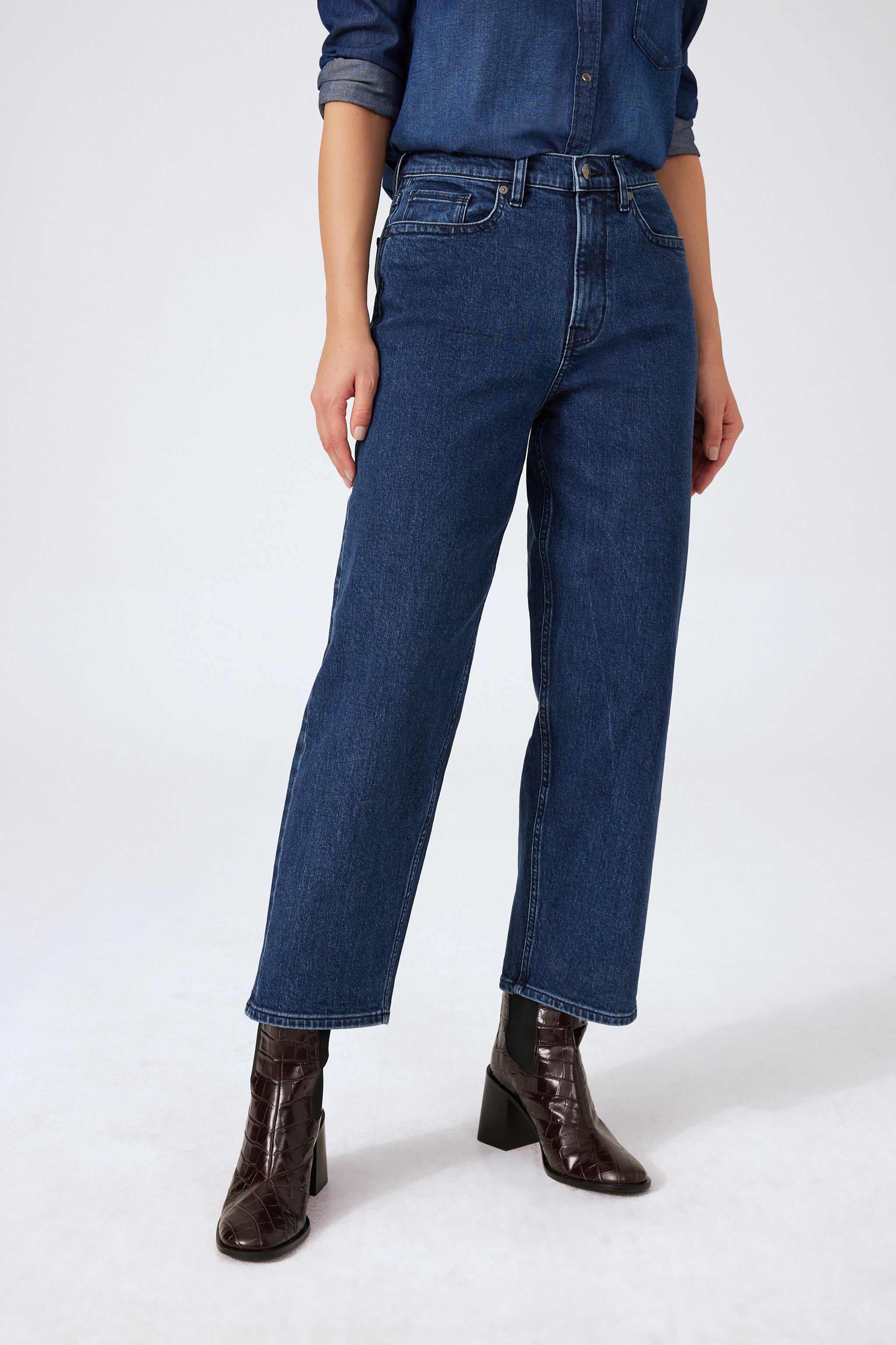 Gekürzte Mom-Jeans